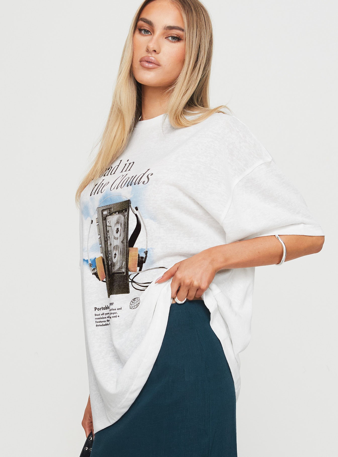 Cloud Cassette Oversized Tee White - Image 4