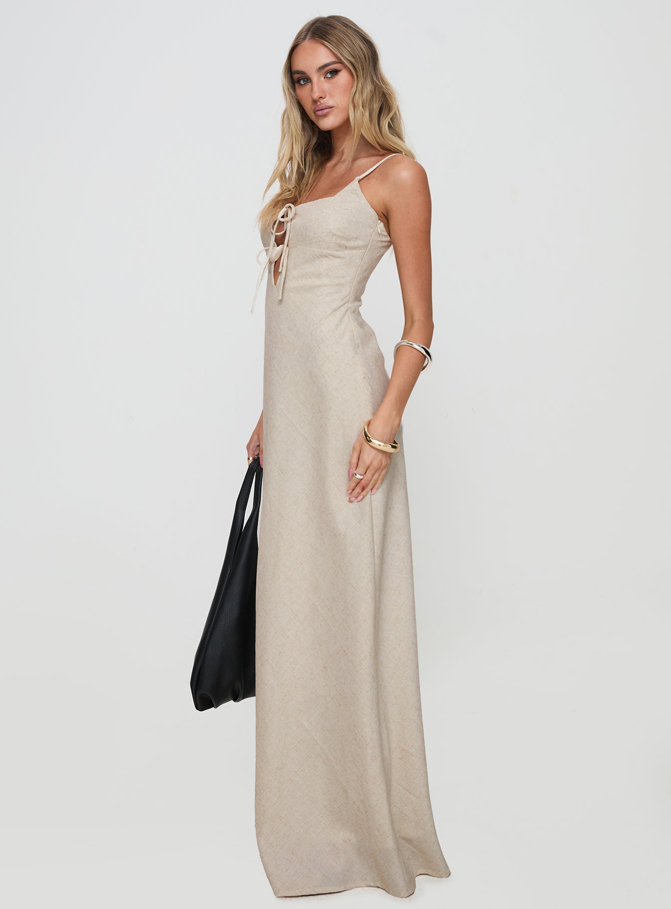 Seraphia Maxi Dress Beige - Image 4