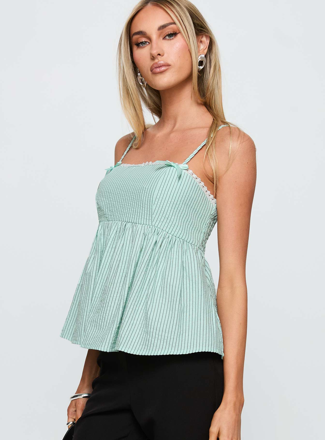 Peace Of Mind Top Green Stripe - Image 3