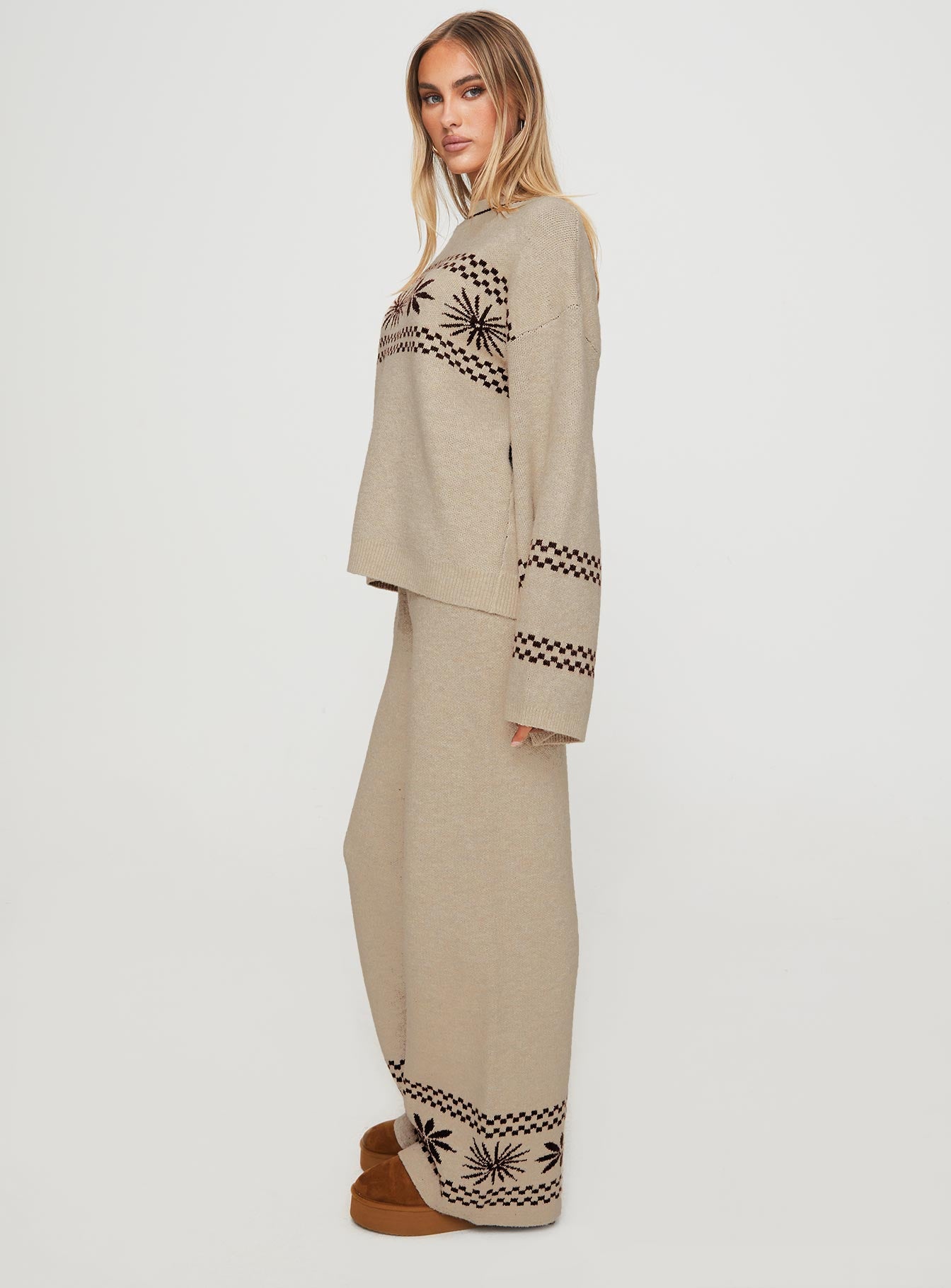 Anok Star Pants Brown / Cream - Image 4