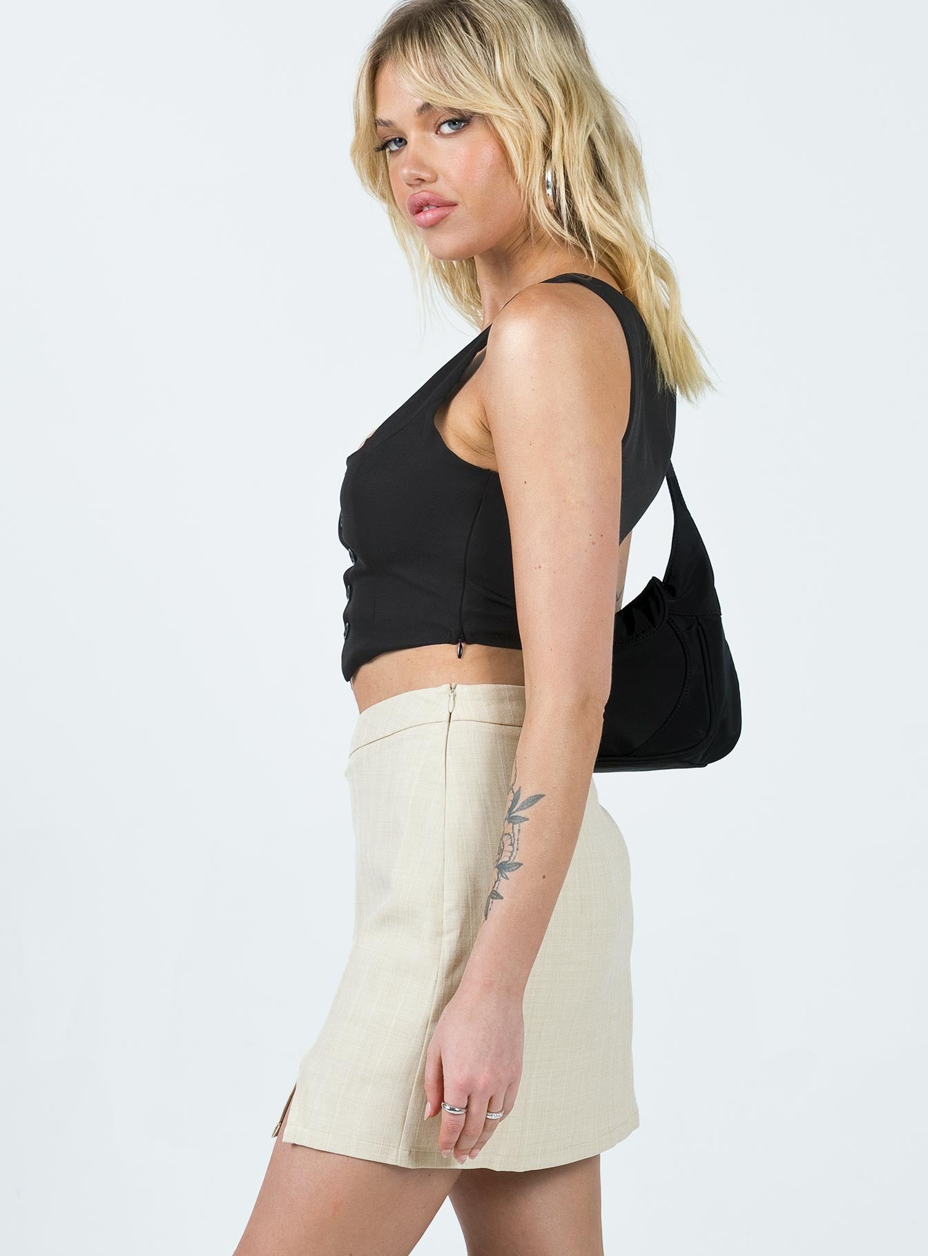 Ravyn Skort Beige Pinstripe - Image 3