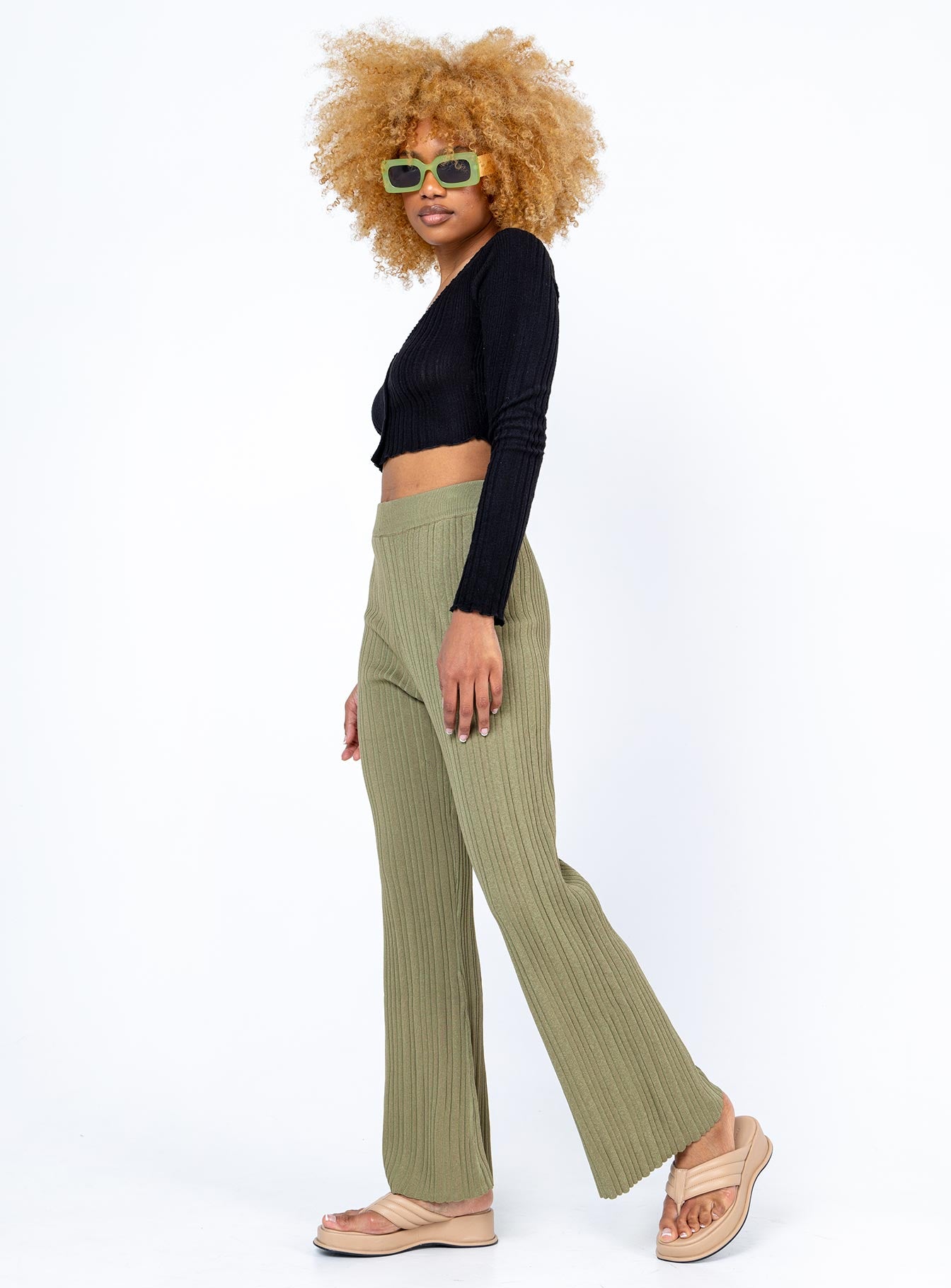 Reah Knit Pants Green - Image 3