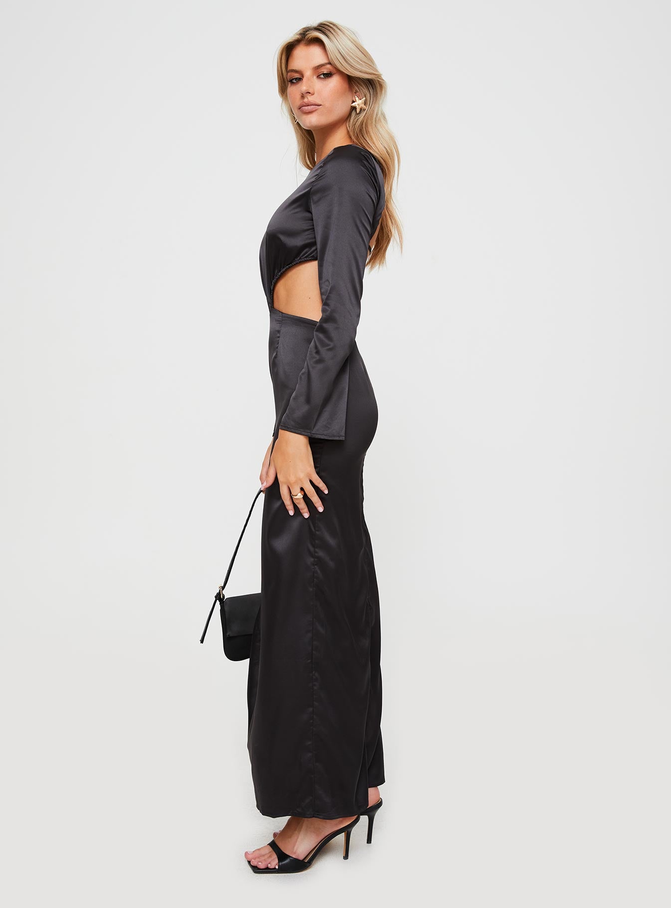Lucienne Long Sleeve Maxi Dress Black - Image 3