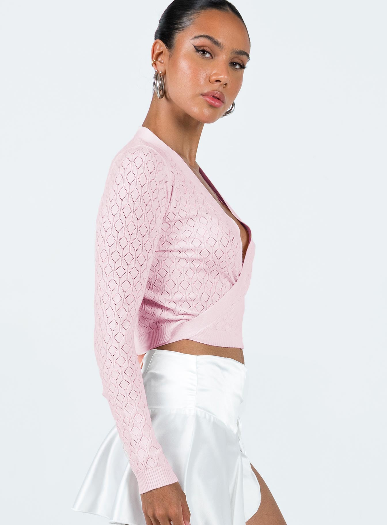 Viewland Wrap Sweater Pink - Image 4