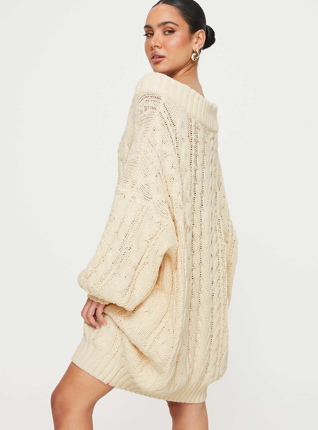 Dravi Mini Sweater Dress Oatmeal - Image 6