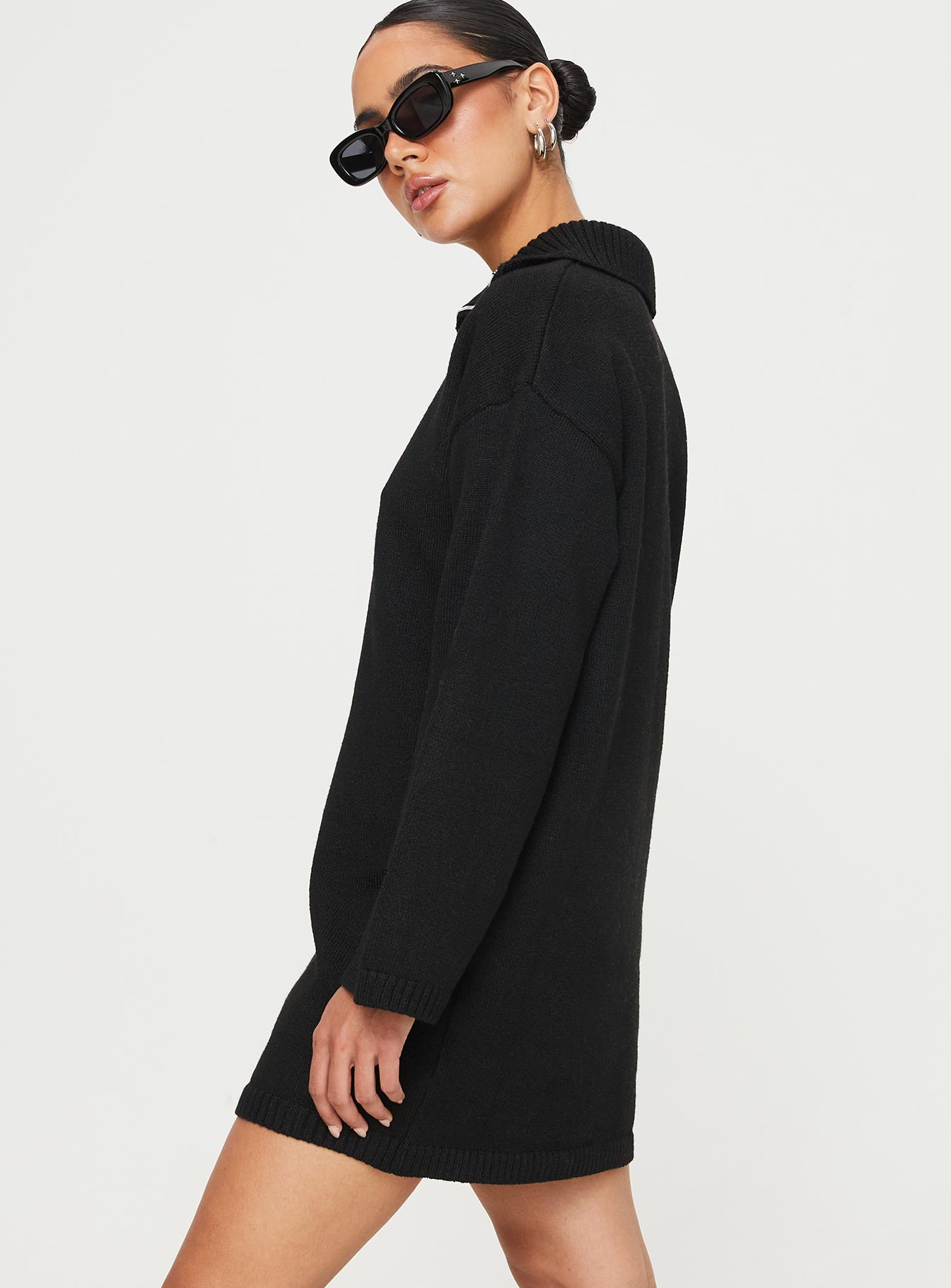 Darmi Mini Sweater Dress Black - Image 5