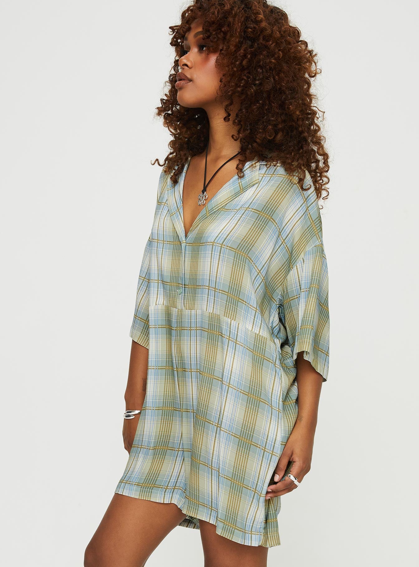 Caraliia Romper Green/Blue Check - Image 4