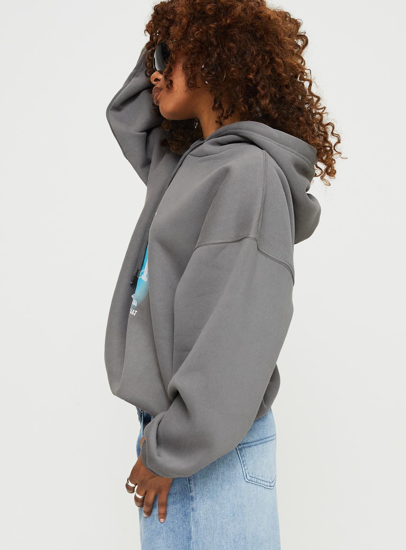 Intuition Hooded Sweatshirt Bubble Text Charcoal - Image 5