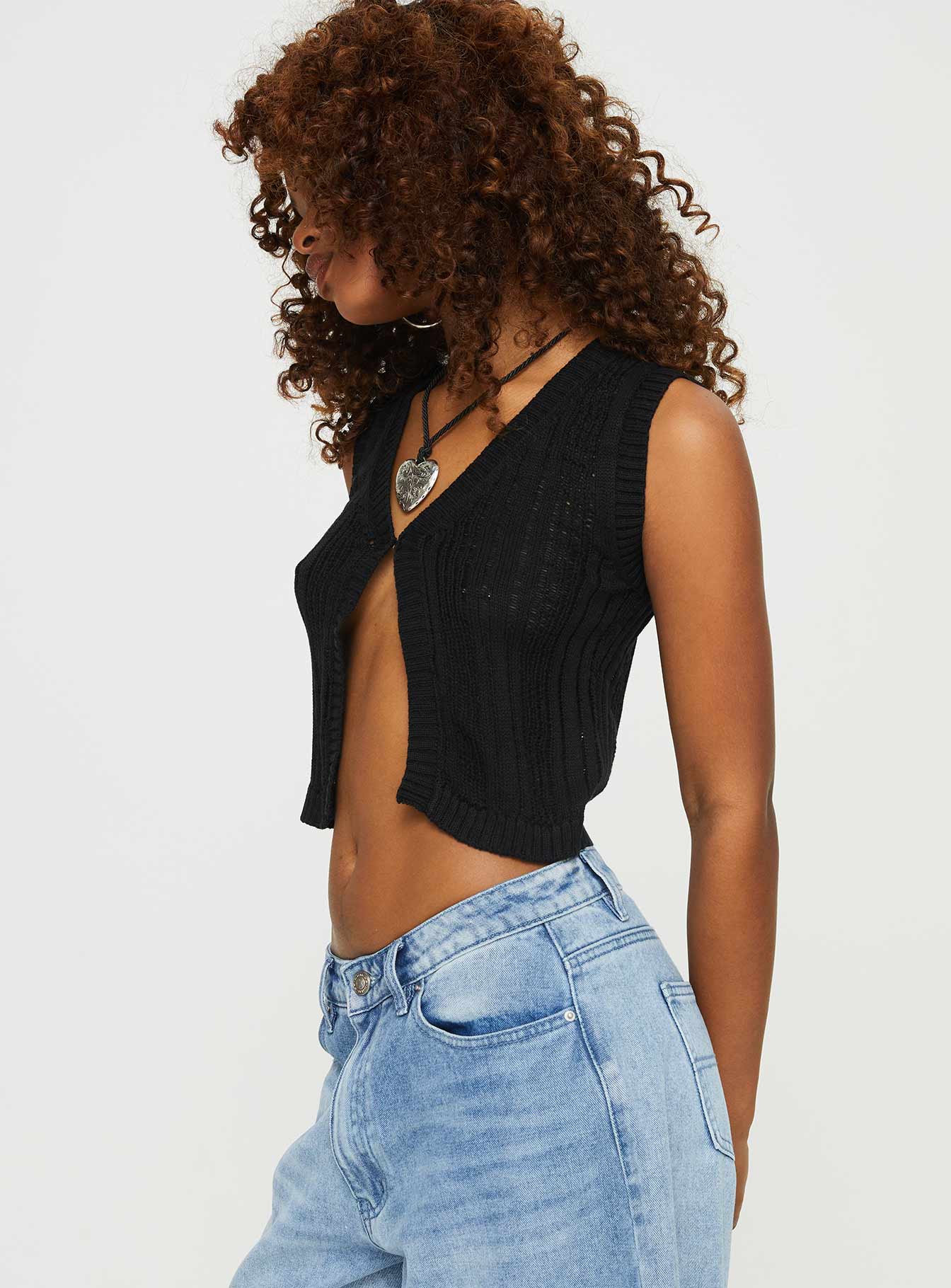 Issac Knit Vest Black - Image 4
