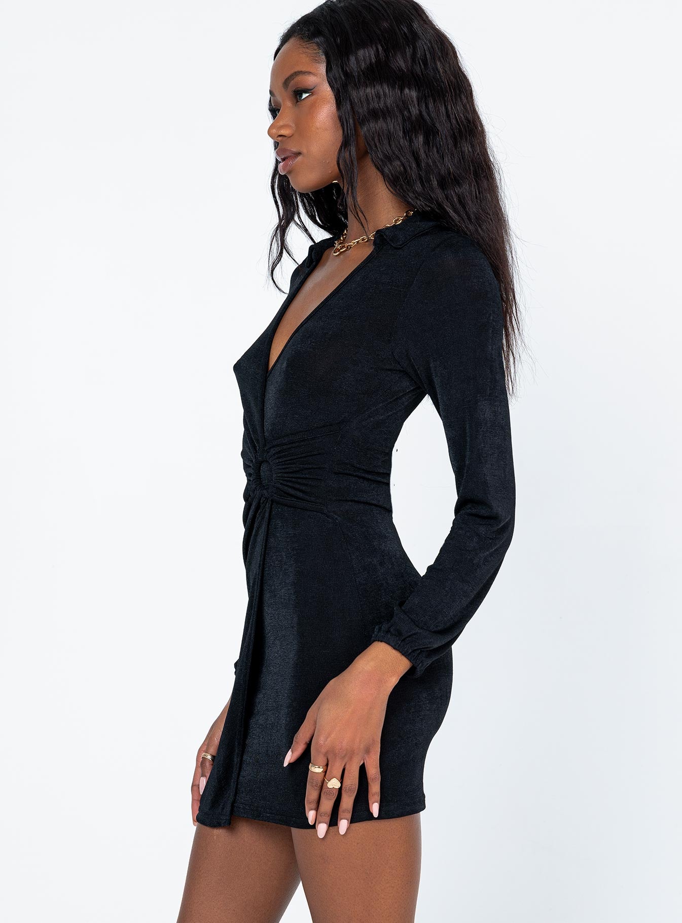 Madeline Mini Dress Black - Image 3