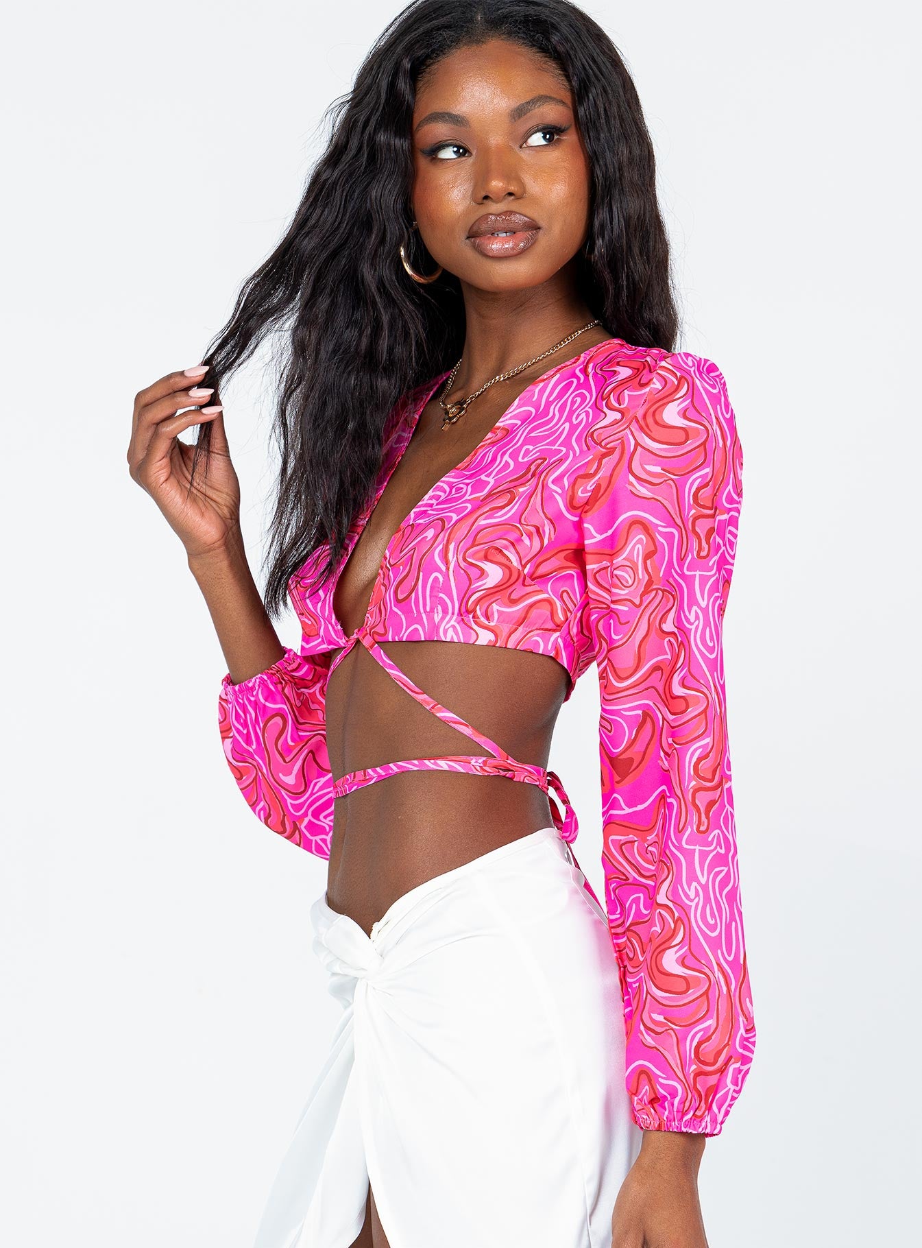Marlen Long Sleeve Top Pink - Image 4