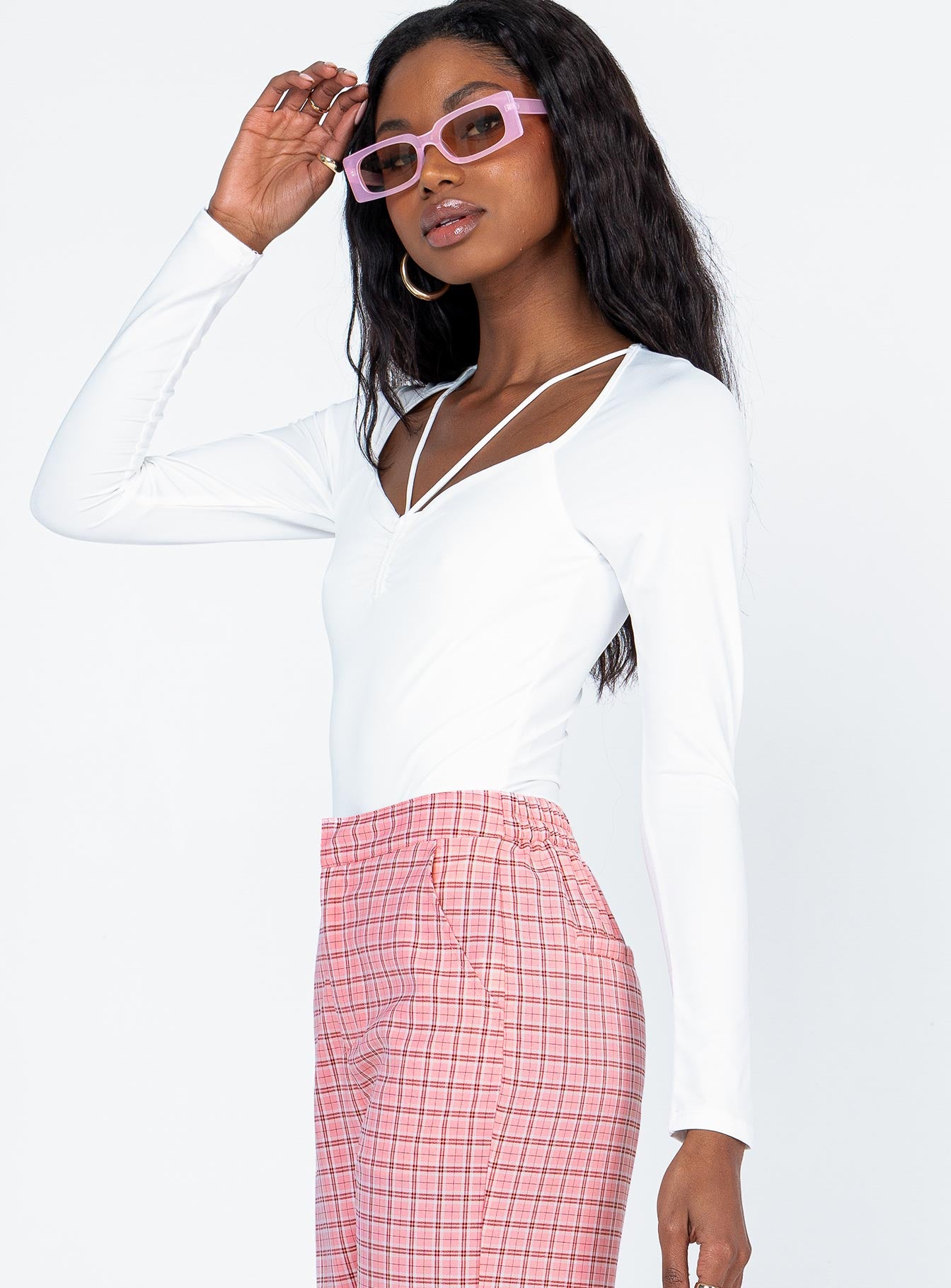 Tori Long Sleeve Bodysuit White - Image 4