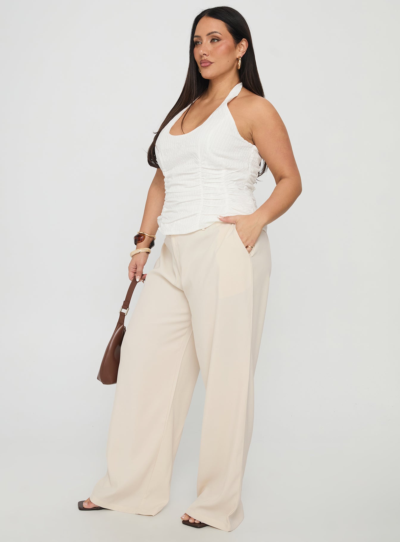 Irresistible Wide Leg Pant Cream Curve - Image 4