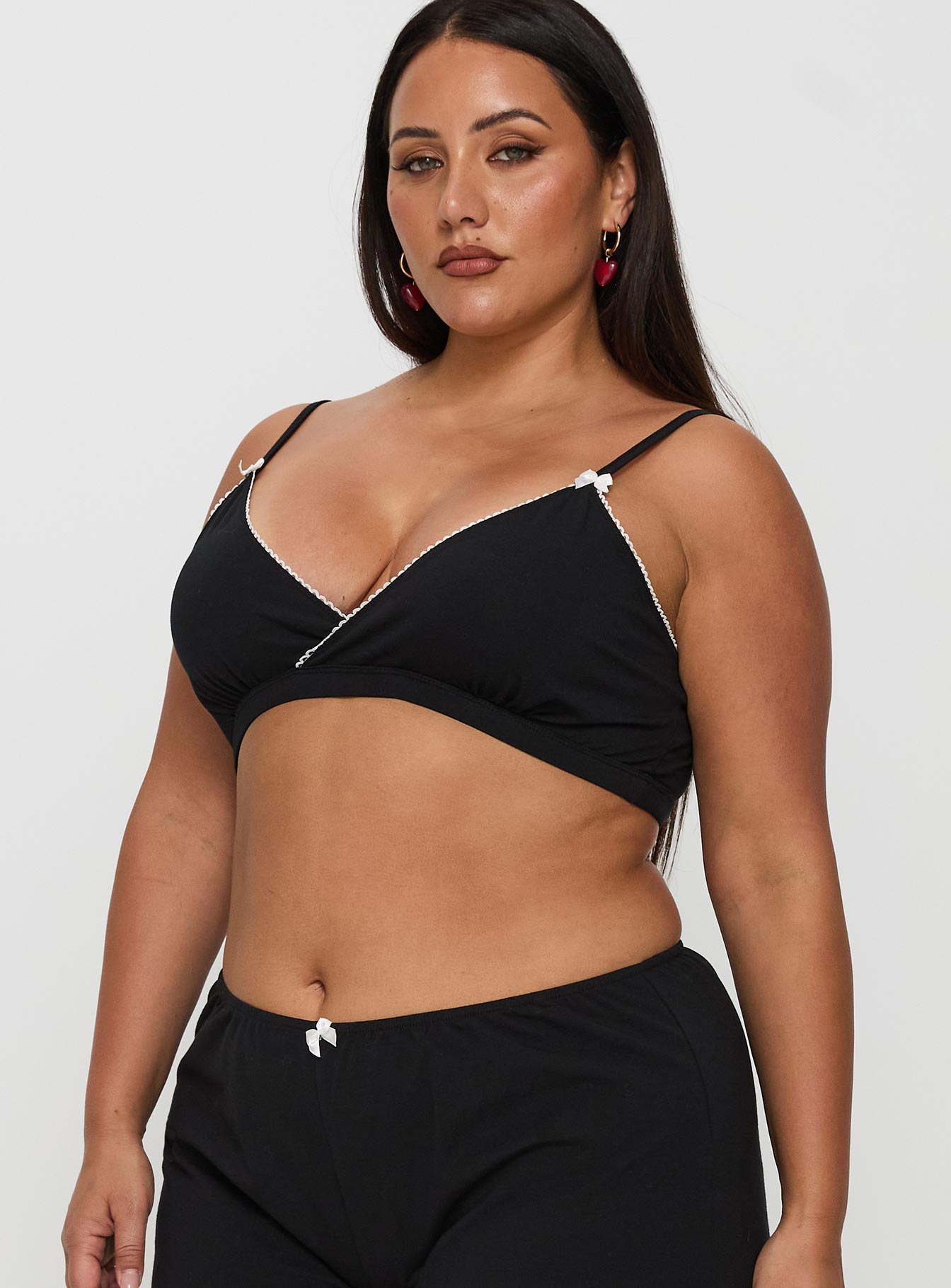 Slumber Jersey Sleep Bralette Black Curve - Image 4