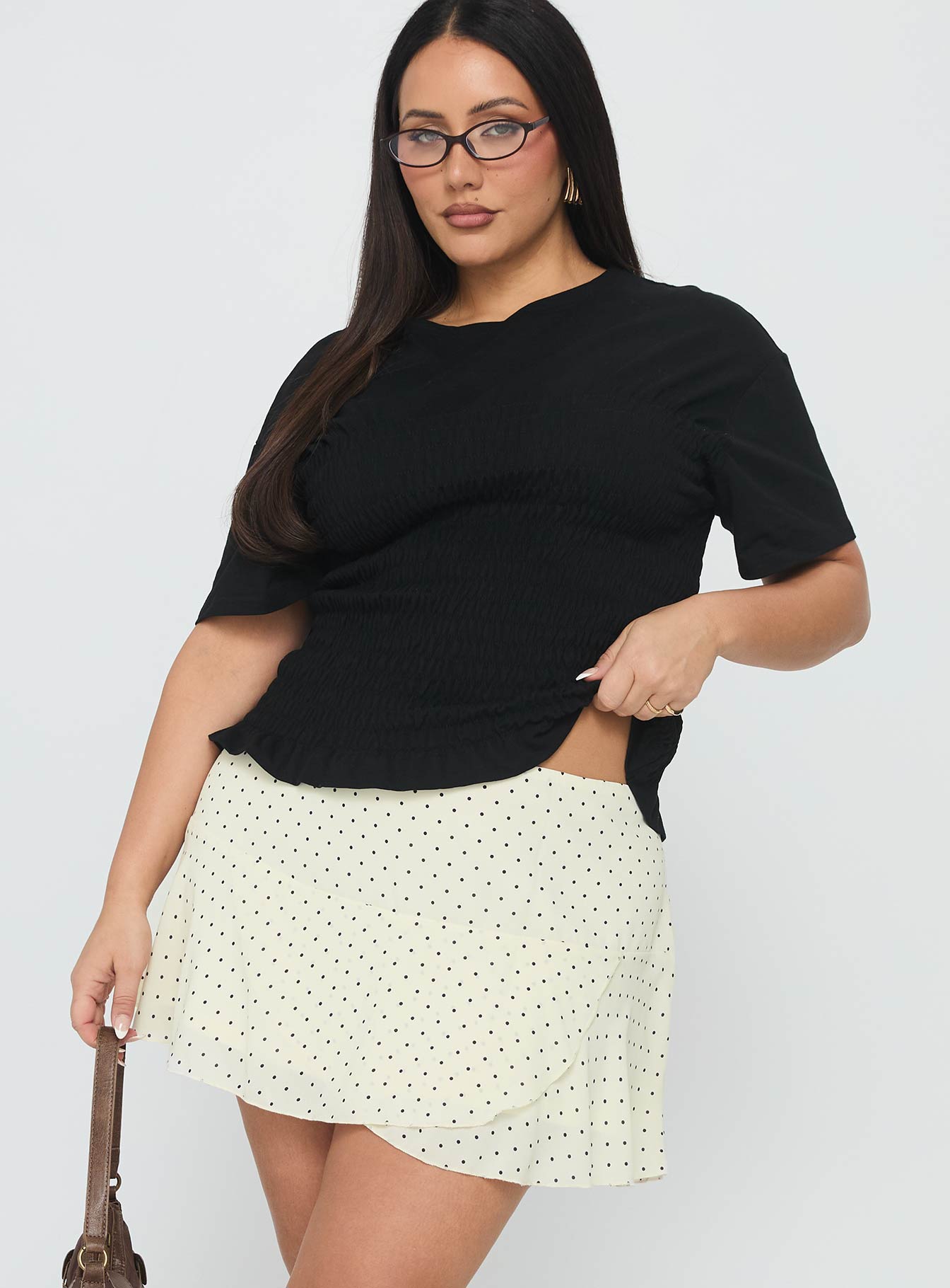 Sonsie Mini Skirt Cream Curve - Image 4