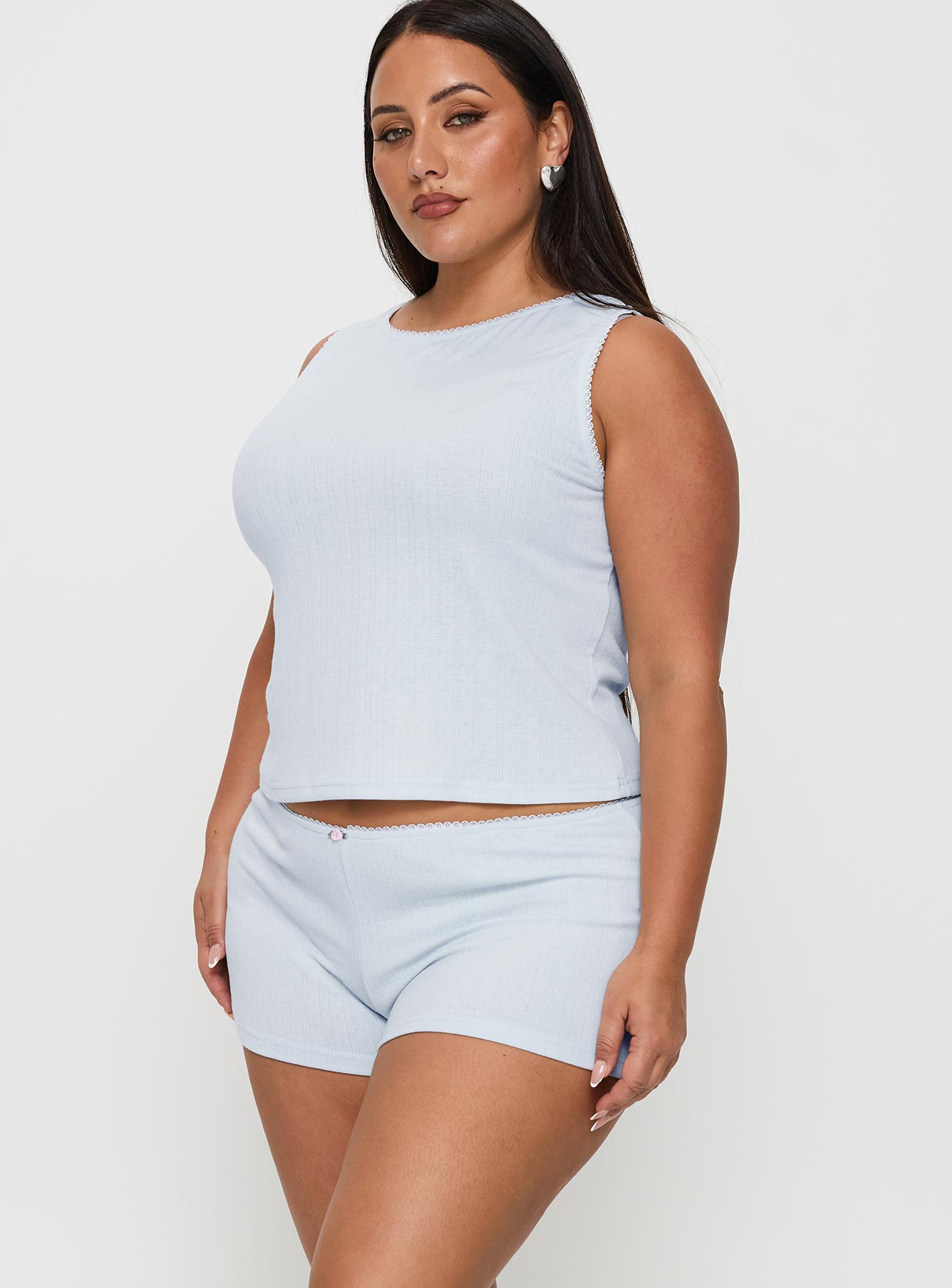 Serenitie Pointelle Sleep Set Blue Curve - Image 4