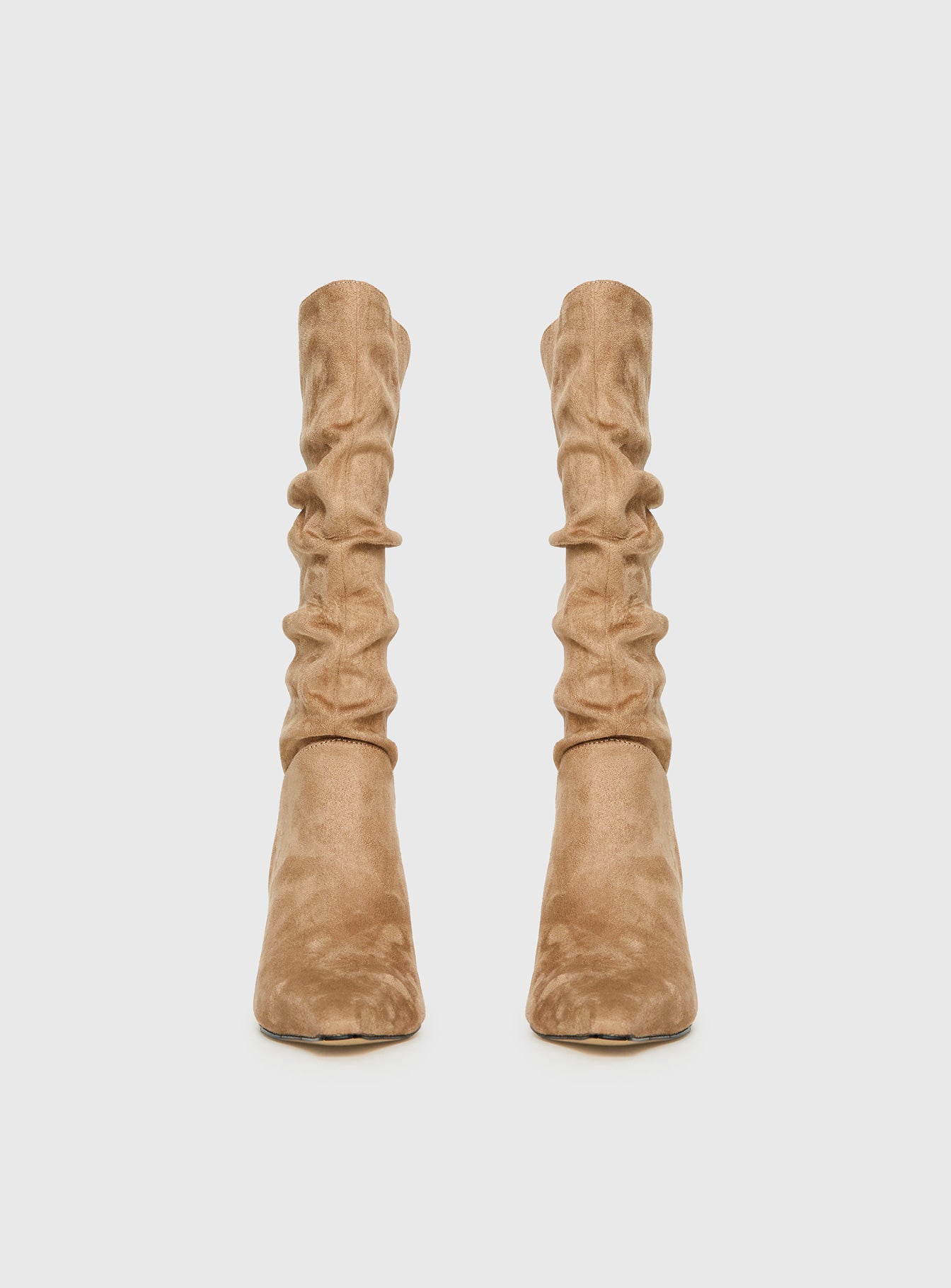Such A Charmer Faux Suede Scrunch Boot Tan - Image 4