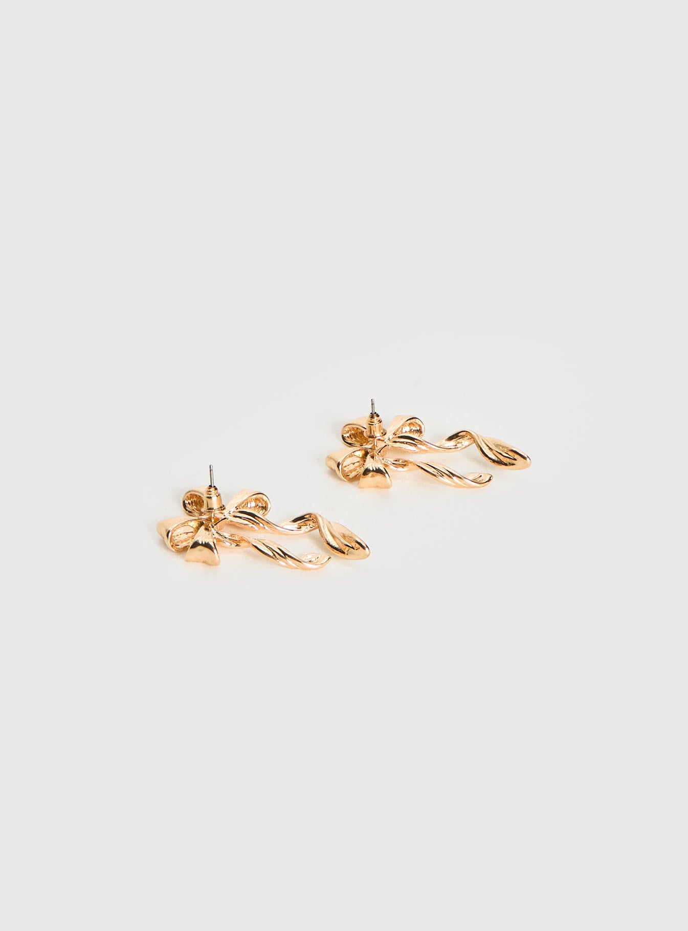 Keep A Secret Bow Earrings Gold - Image 4
