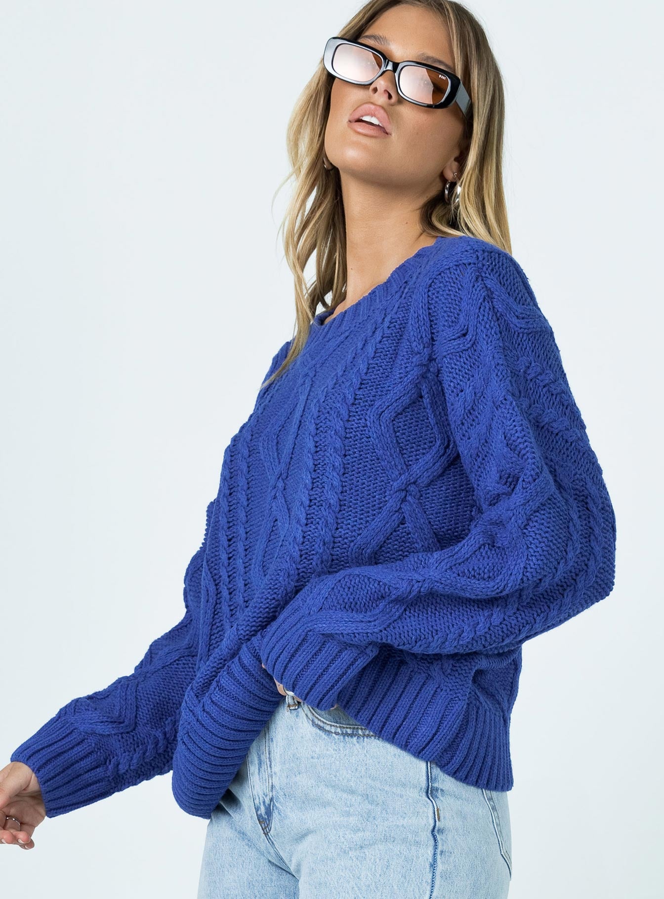 Anaya Oversized Sweater Monday Blues - Image 5