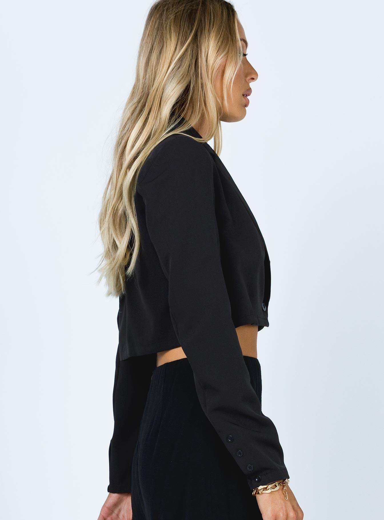 The City Cropped Blazer Black - Image 4