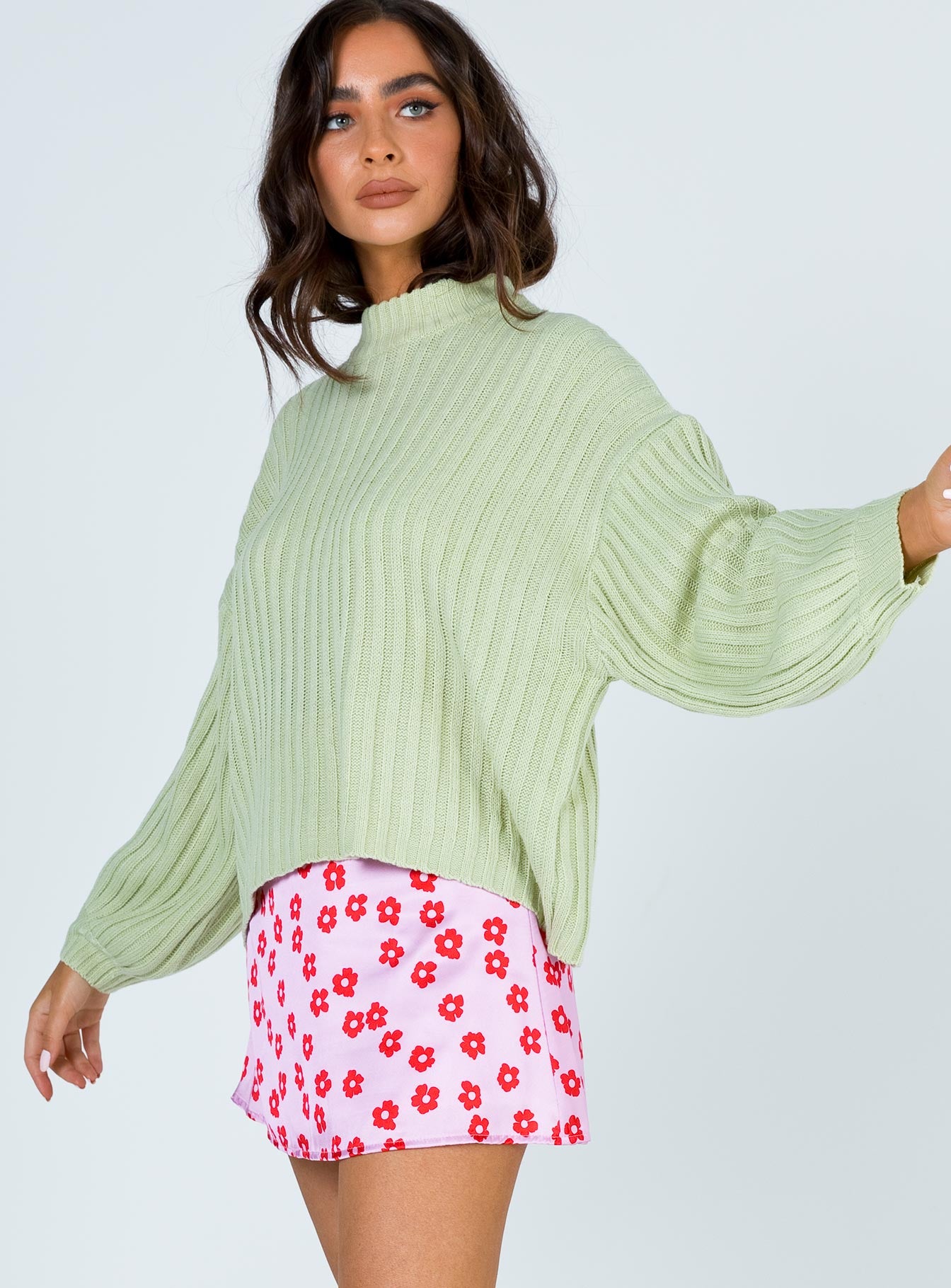 Innerbloom Oversized Sweater Lime Green - Image 4