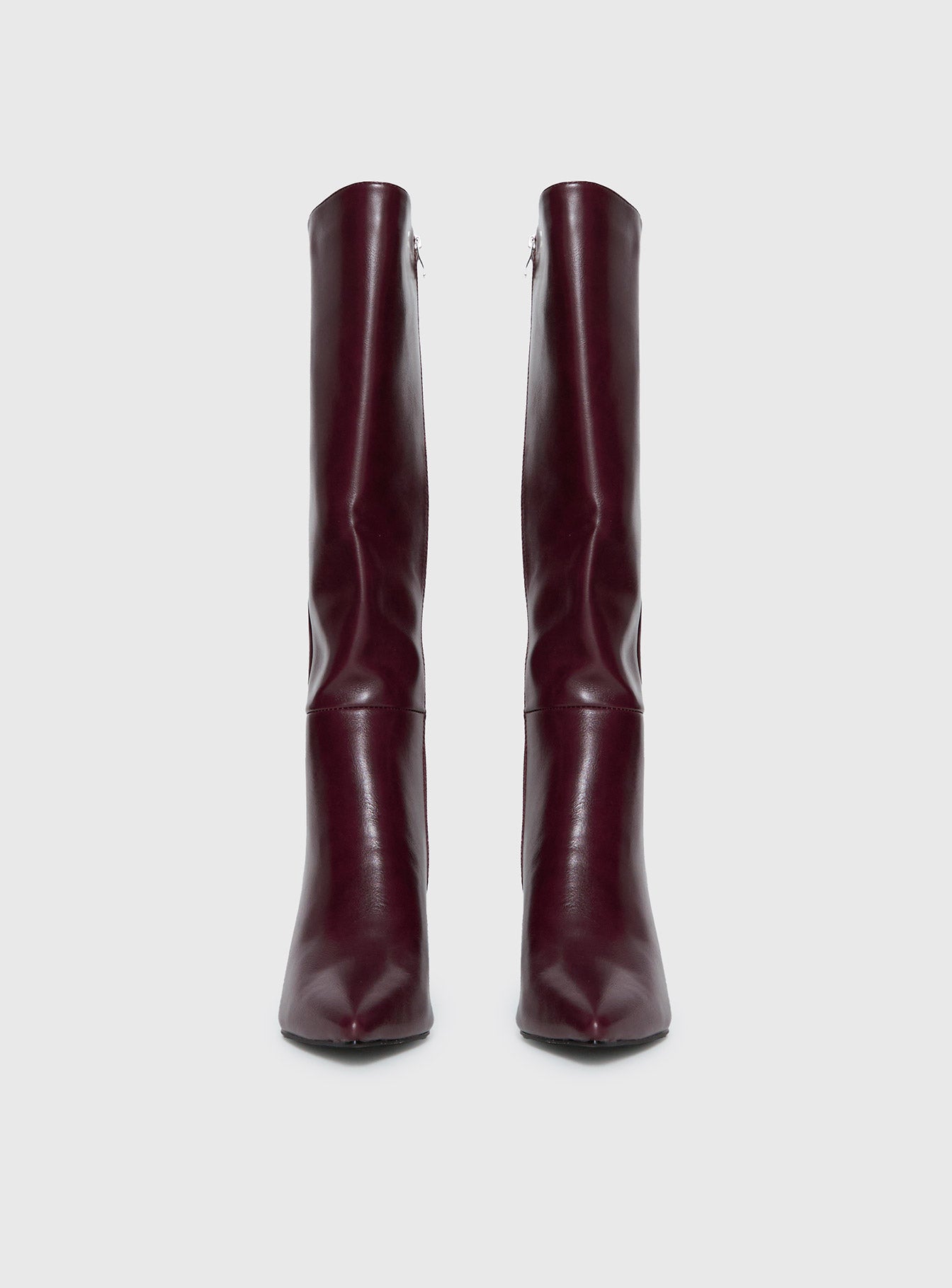 Harrie Knee High Boots Burgundy - Image 4