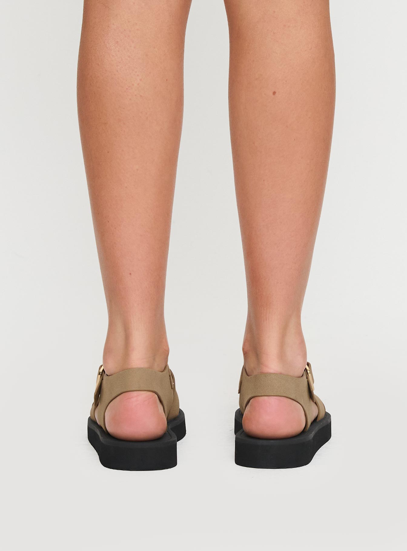 Enya Sandals Tan Faux Suede - Image 4