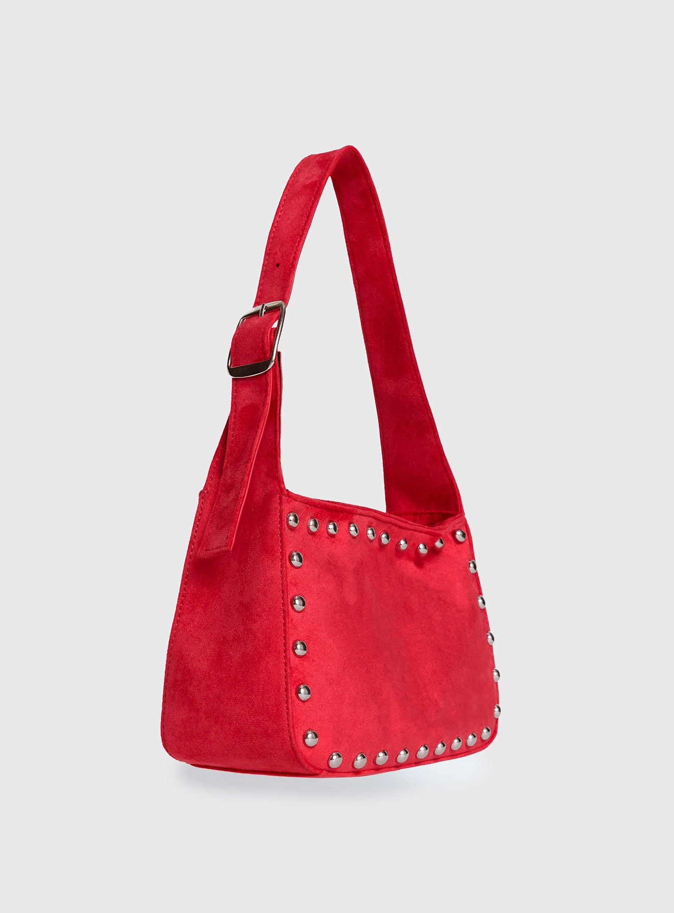 Wistfully Studded Shoulder Bag Red - Image 4