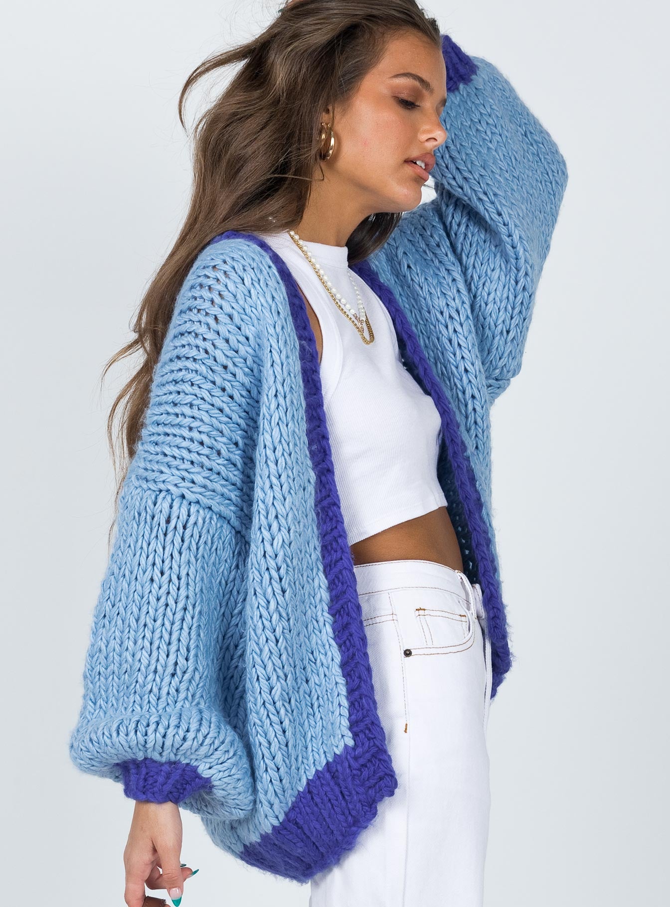Lester Knit Cardigan Blue - Image 6