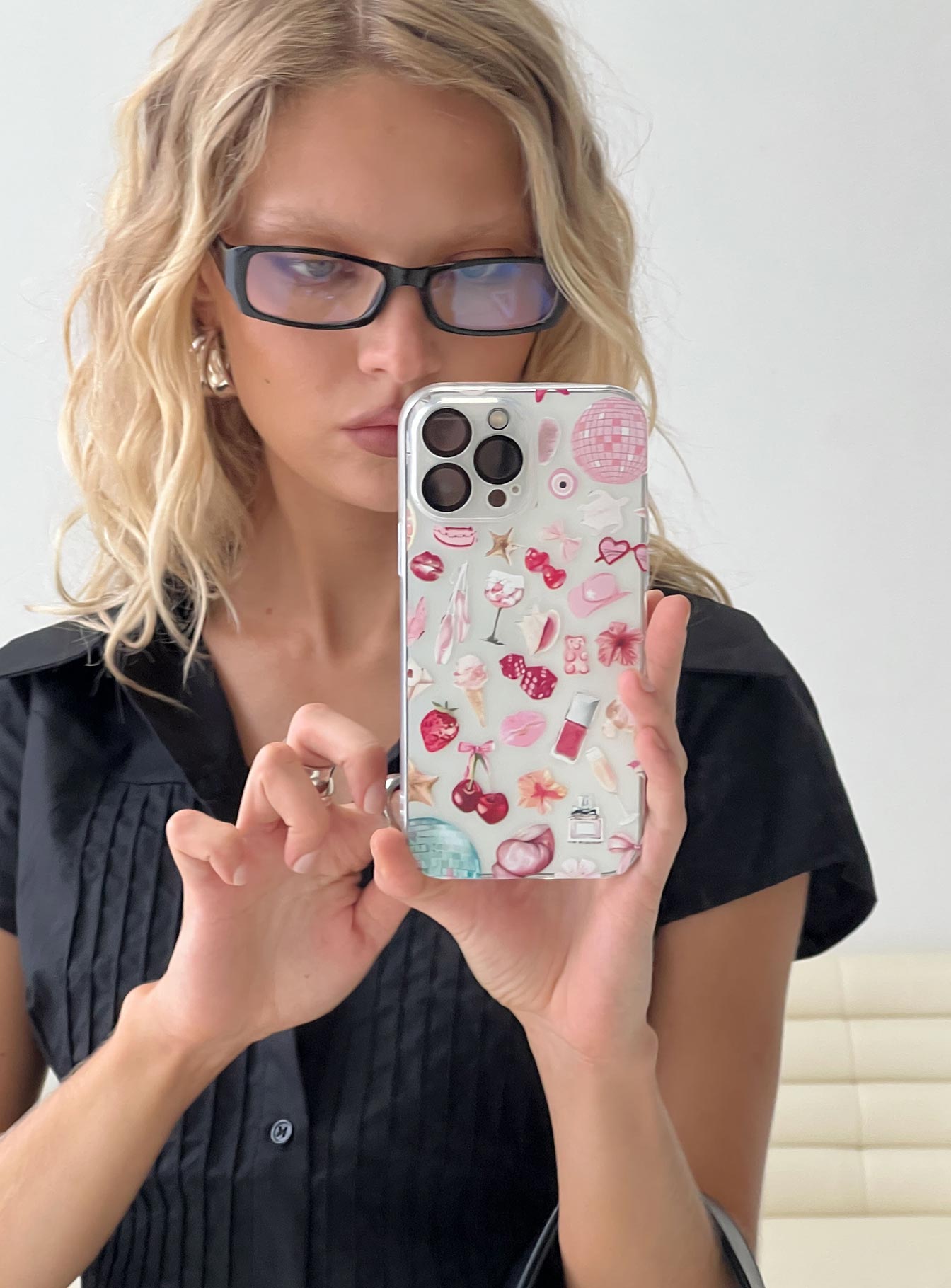 Just A Girl Iphone Case Clear / Pink - Image 3