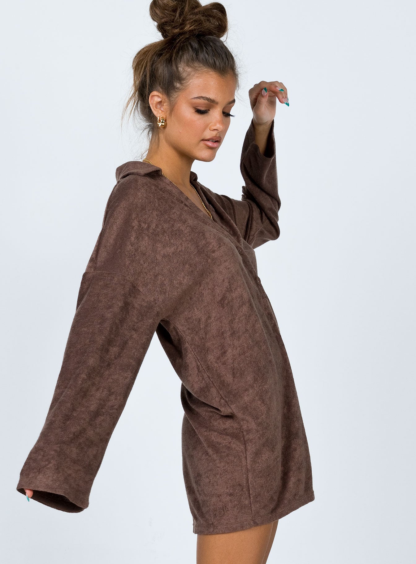 Kegan Long Sleeve Romper Camel - Image 5