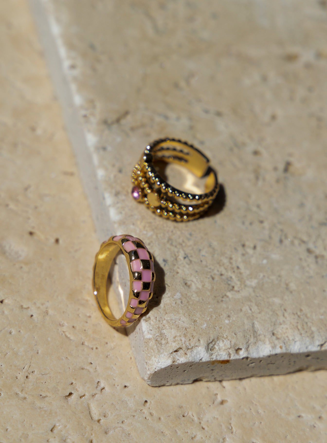 Annnet Ring Pack Gold / Pink - Image 3