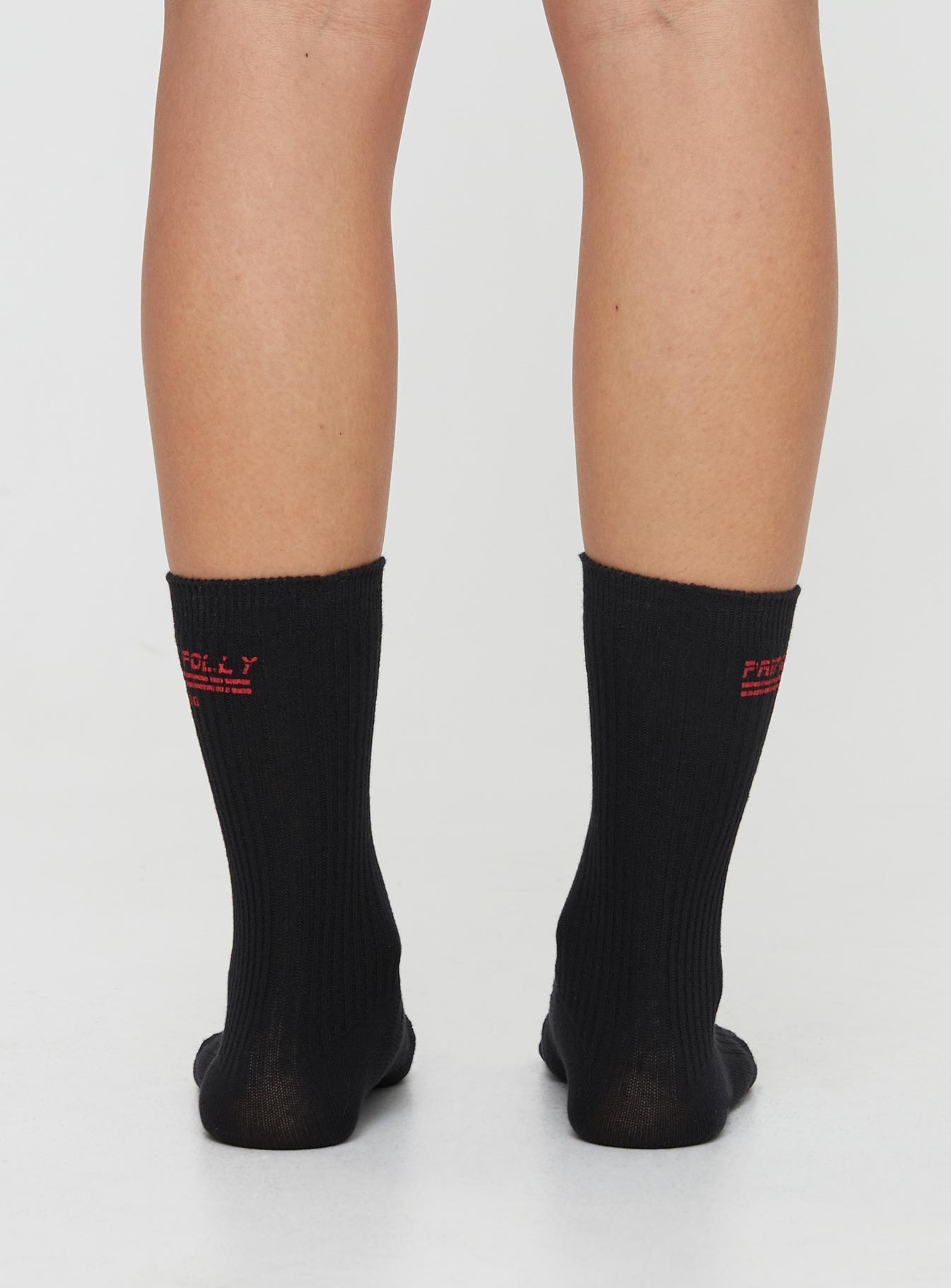 Princess Polly Crew Socks Black / Red - Image 4