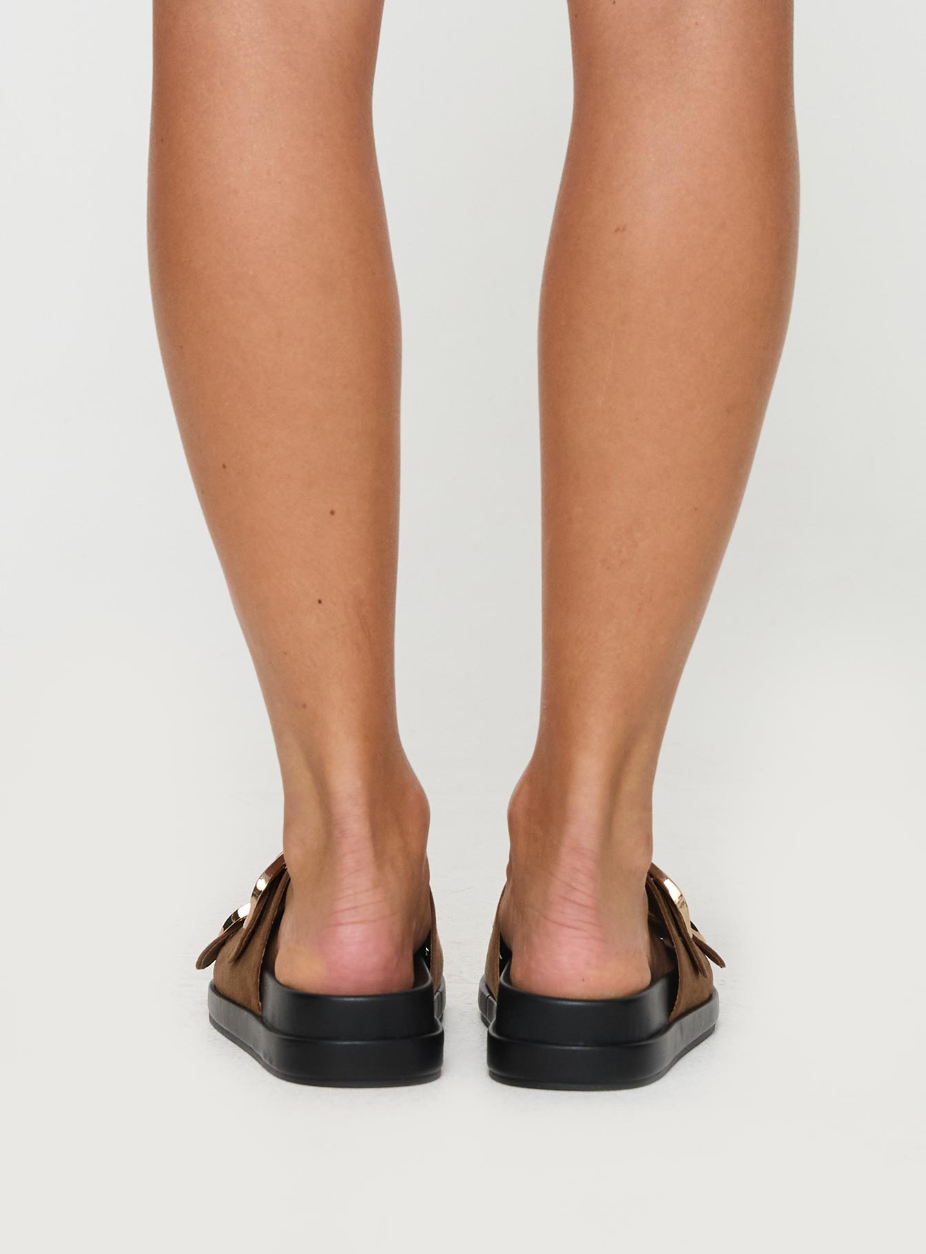 Billini Kasen Slides Taupe Faux Suede - Image 4