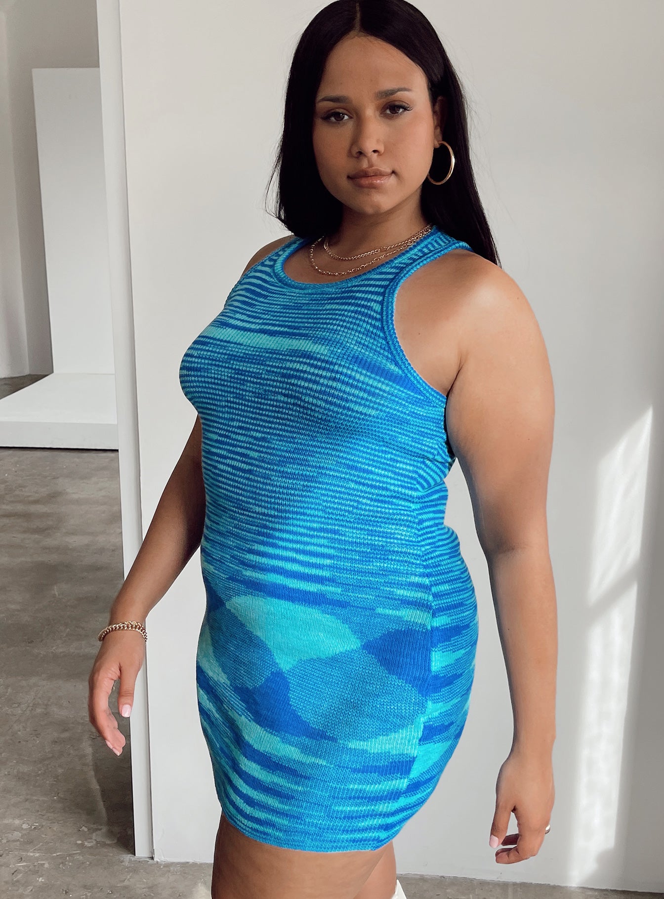Elish Mini Dress Blue Curve - Image 3