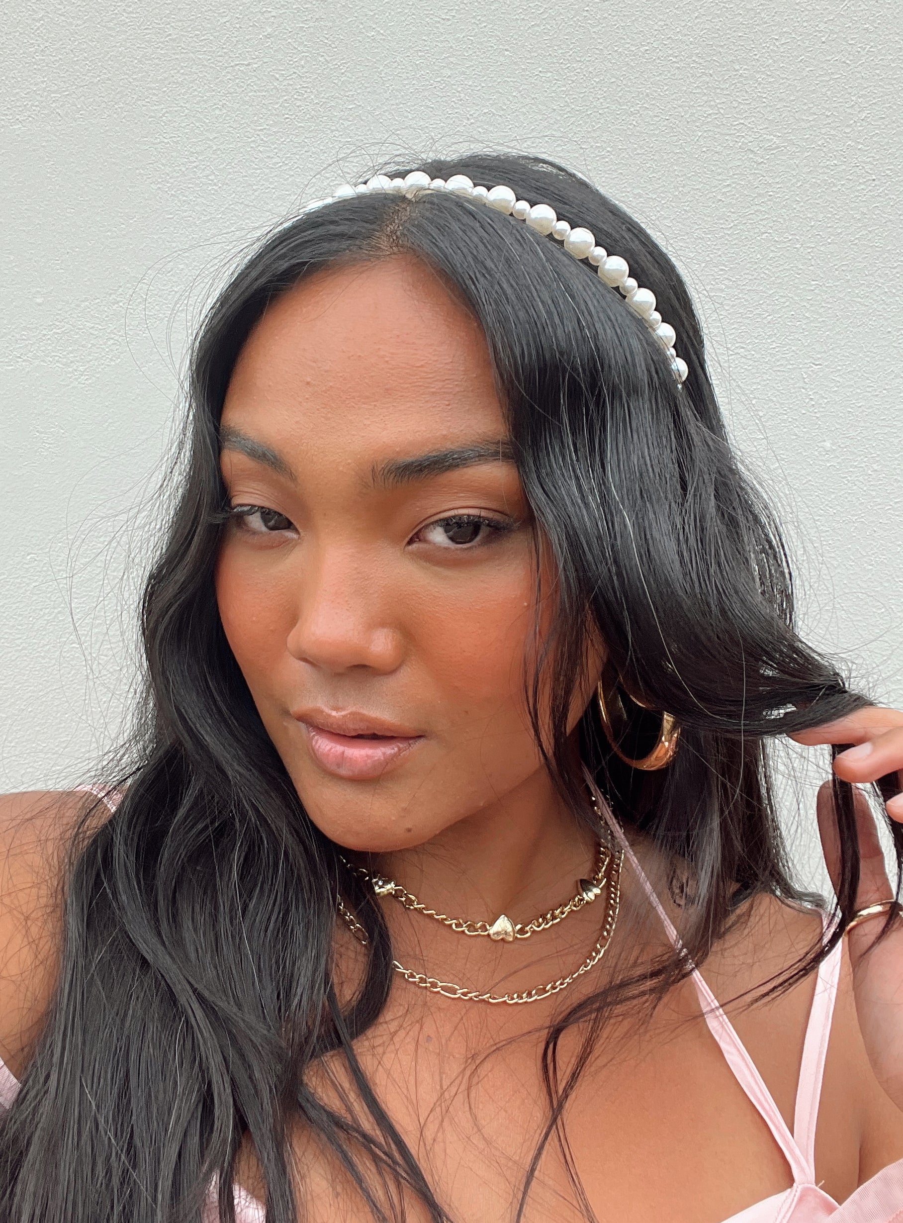 Aiyla Pearl Headband White - Image 5