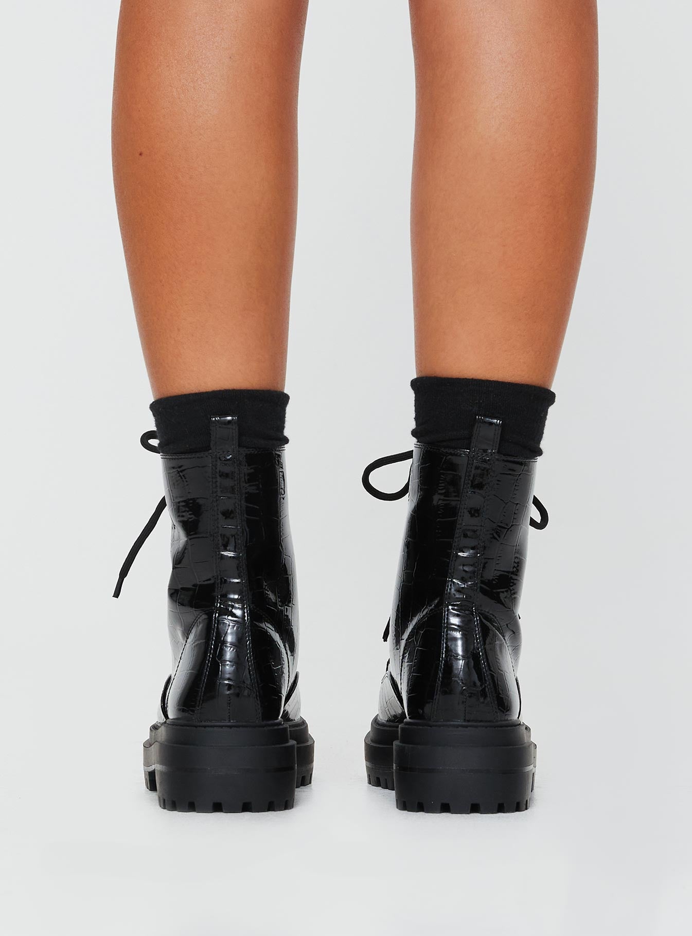 Obey Combat Boots Black Croc - Image 4