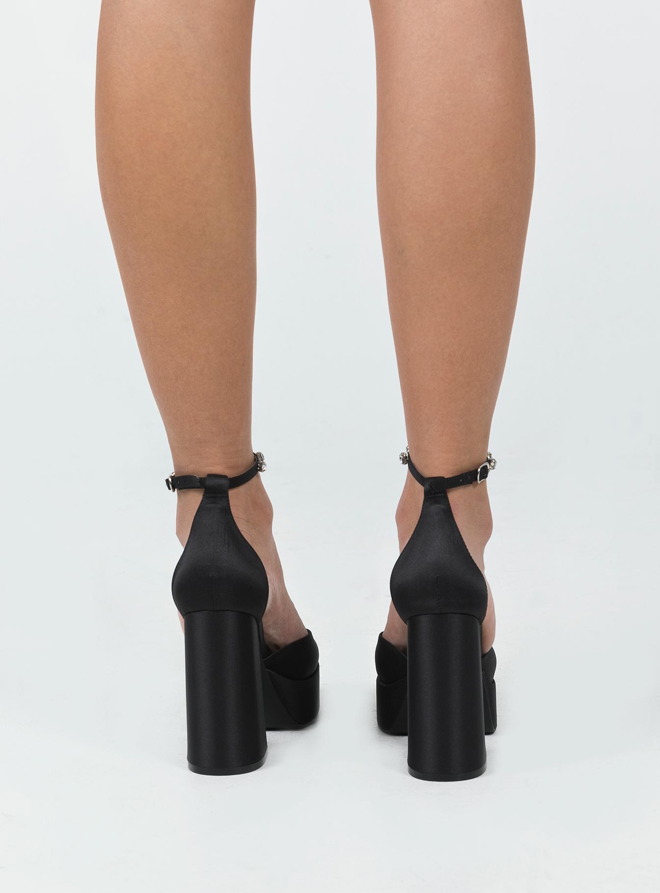 Solis Platform Ankle Strap Heels Black - Image 4