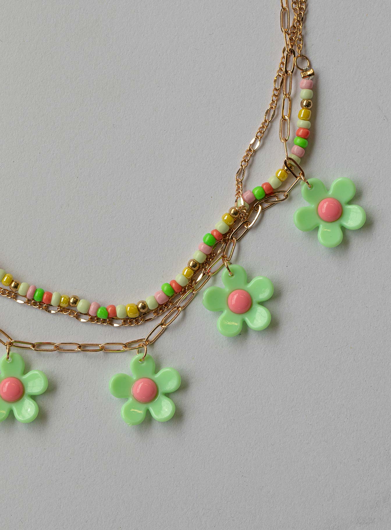 Mildara Flower Necklace Gold / Green - Image 3