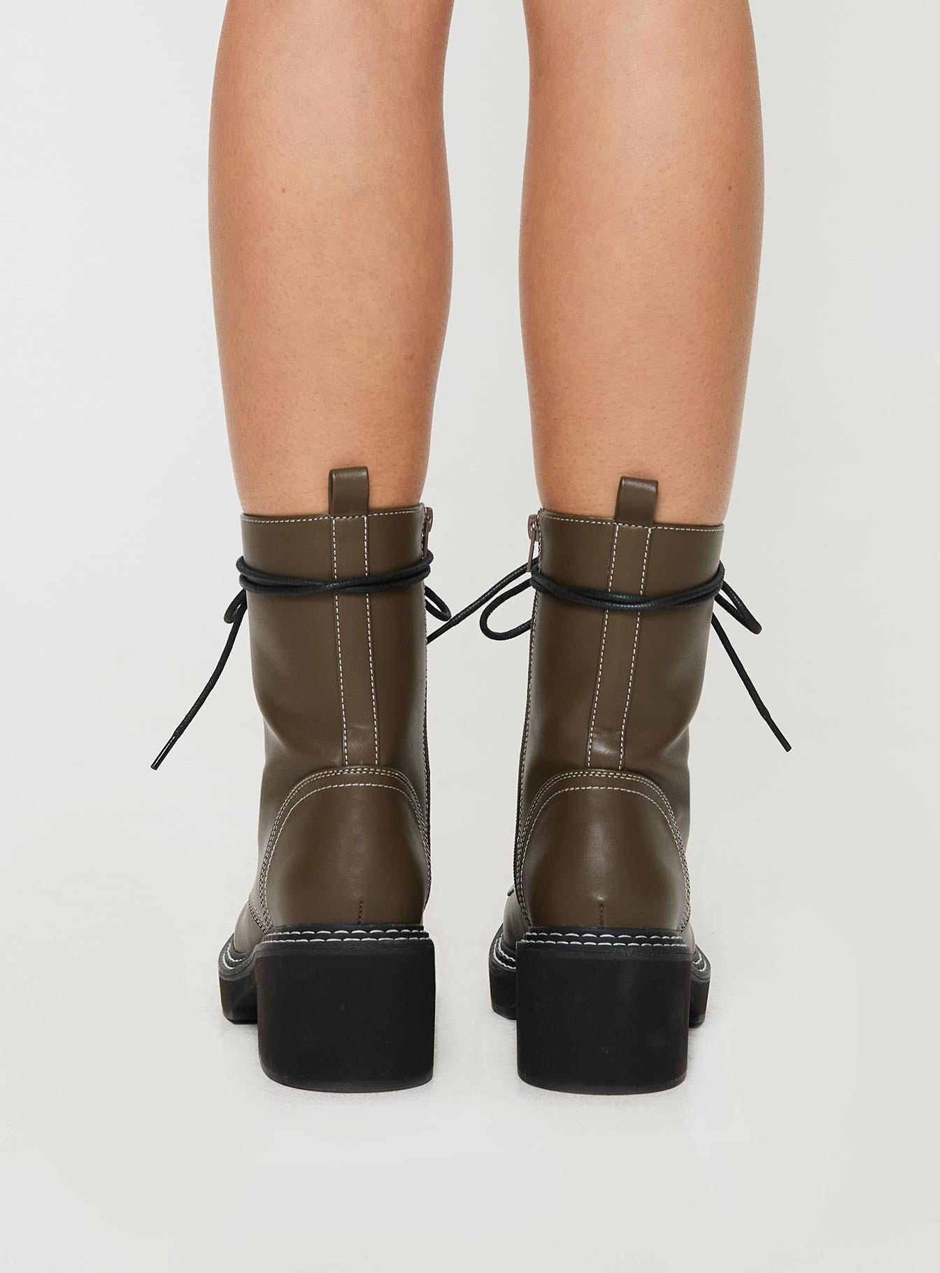 Exa Combat Boots Olive Green - Image 4