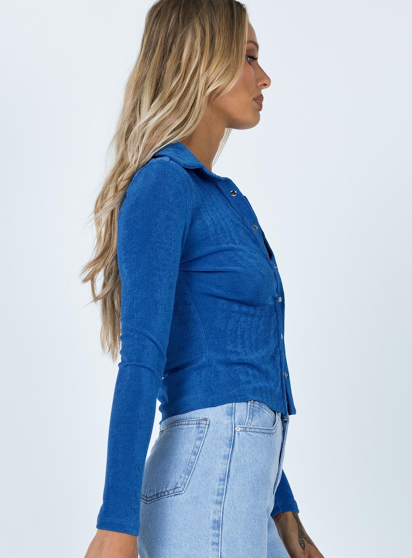 Elody Long Sleeve Top Blue - Image 5