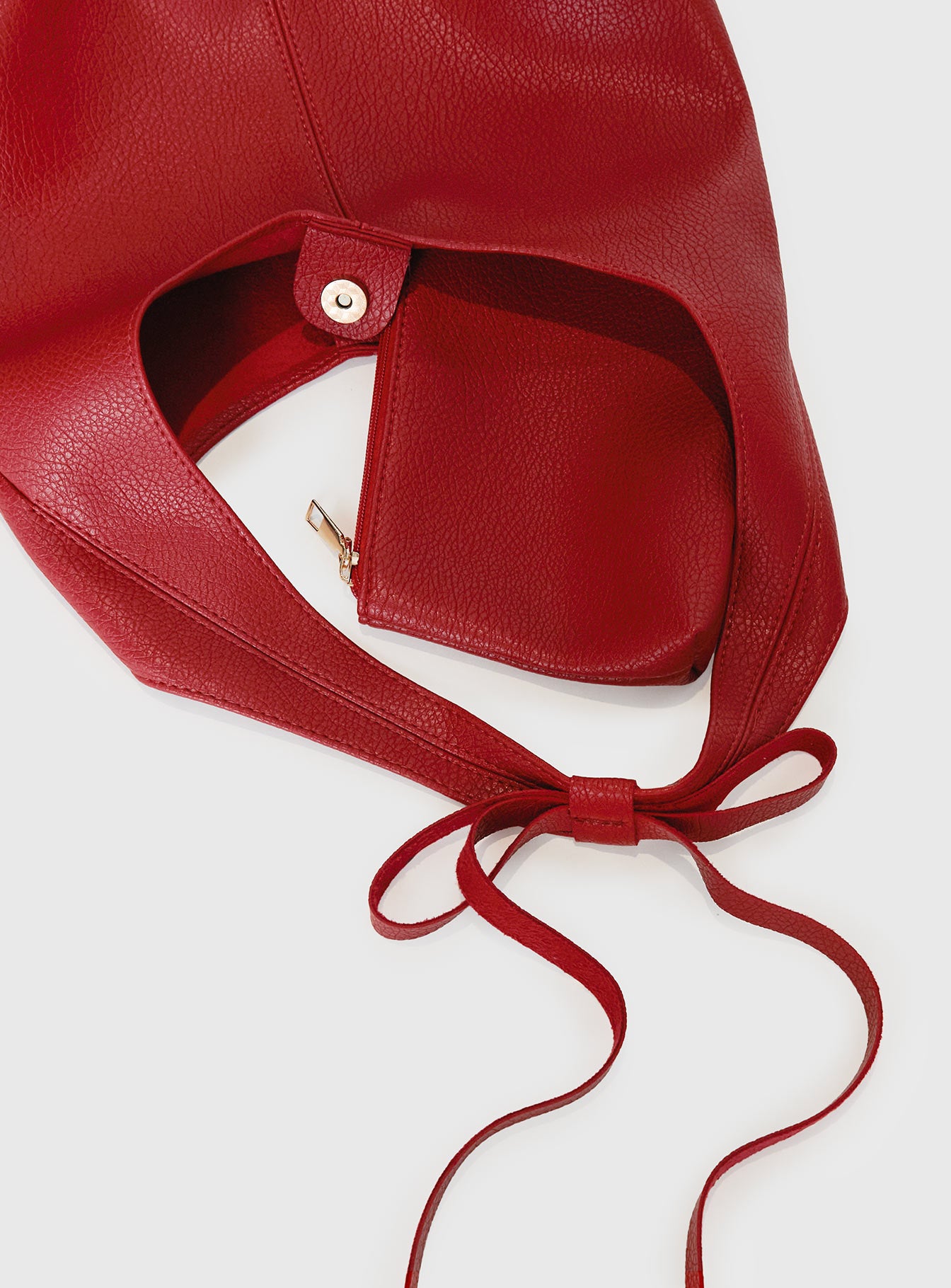 Neddy Faux Leather Bow Bag Red - Image 4