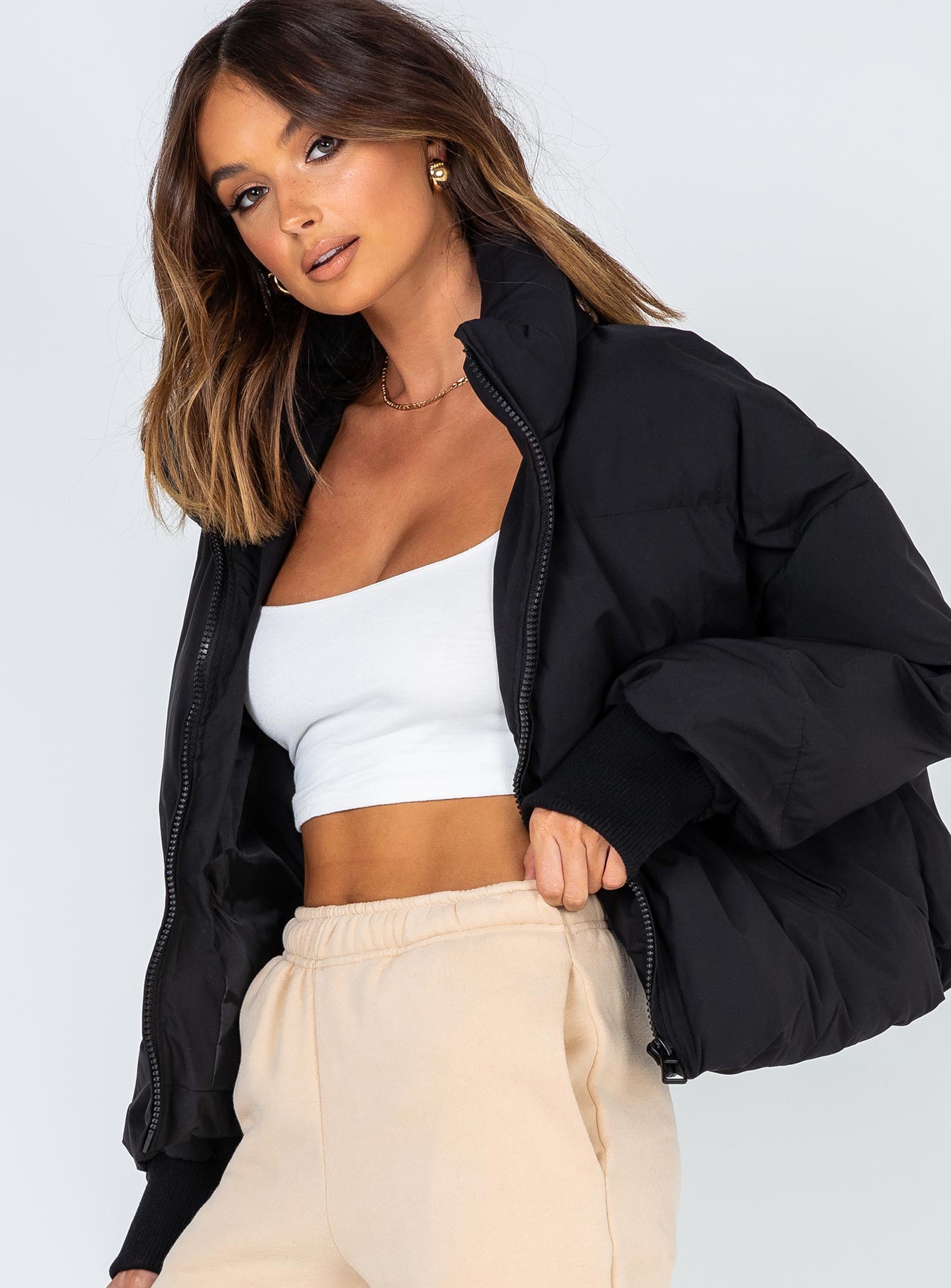 Abe Puffer Jacket Black - Image 6