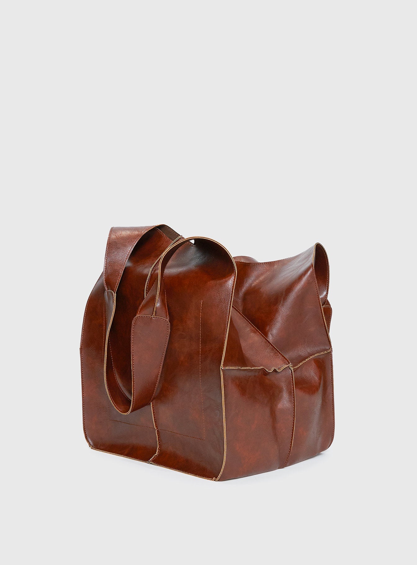No One Else Oversized Tote Bag Brown - Image 4