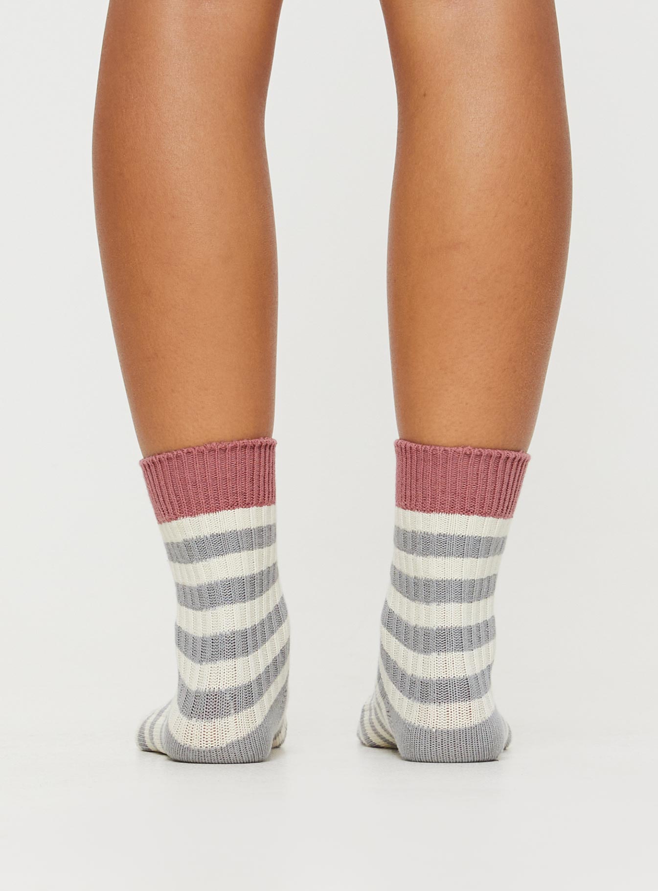 Jenneyfer Socks Grey Stripe - Image 4