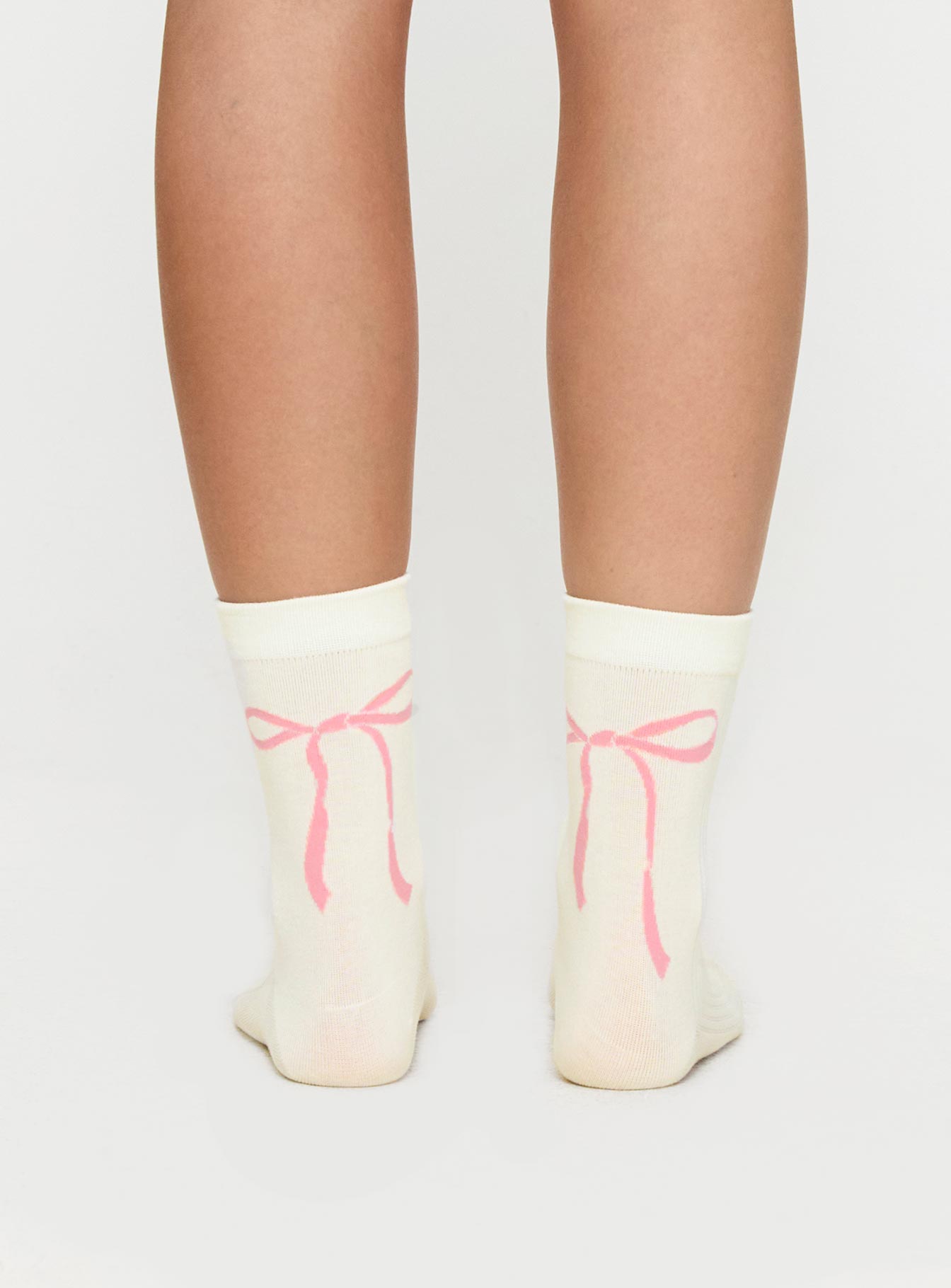 Bow Out Socks White/ Pink - Image 4