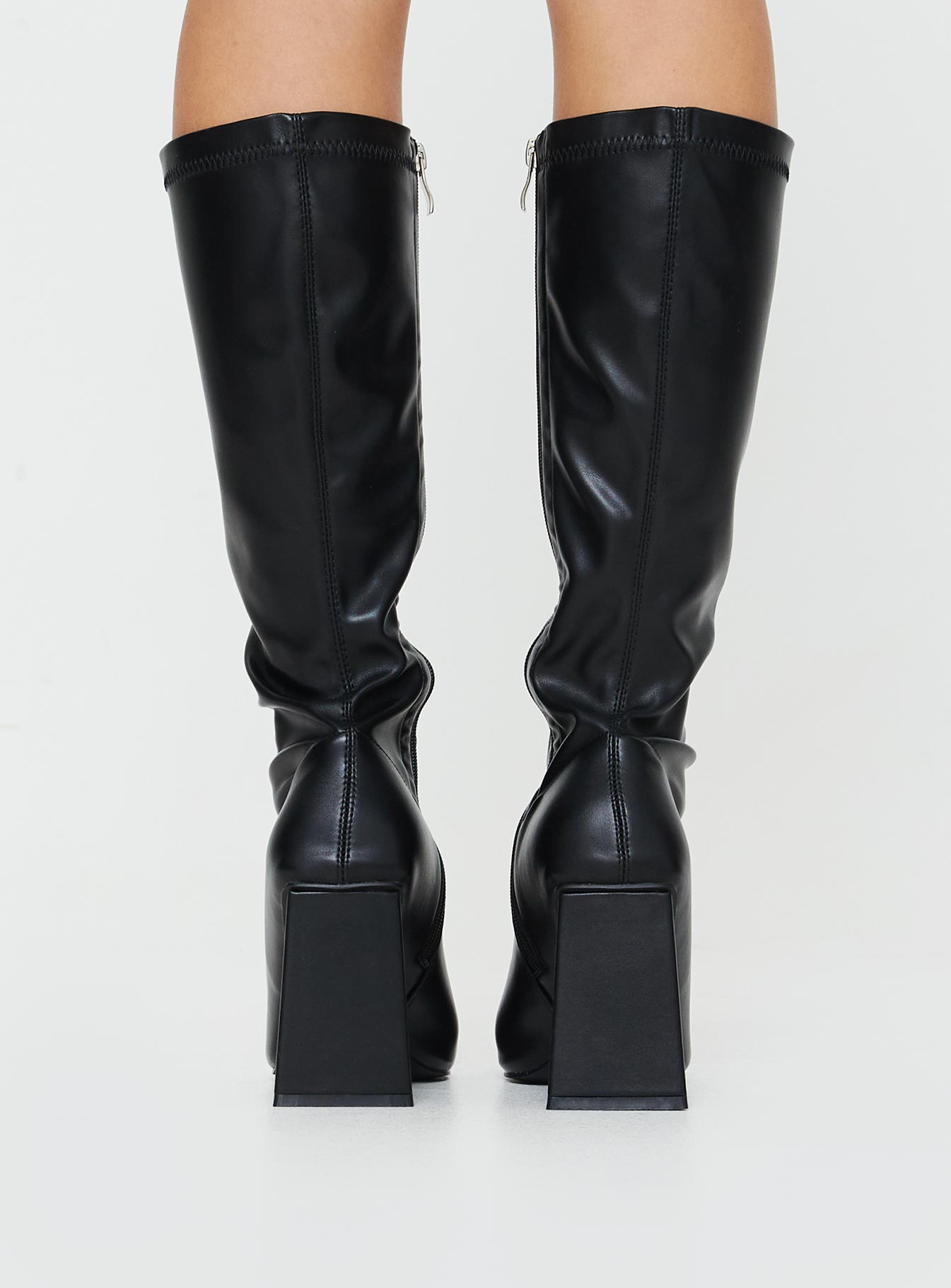 Vibe Knee High Boots Black - Image 4