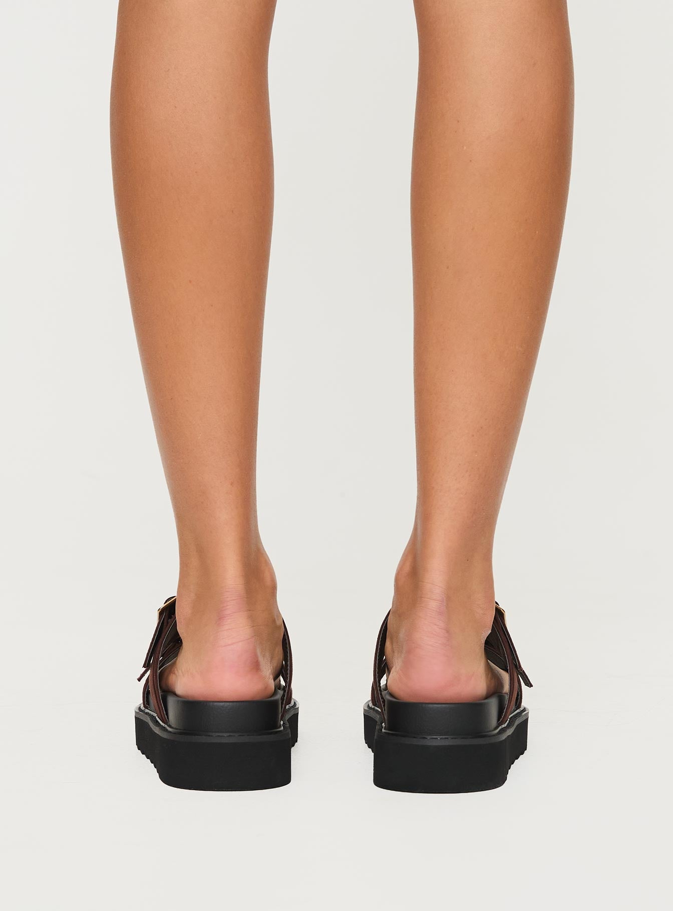 Ma Belle Sandals Brown Faux Suede - Image 4