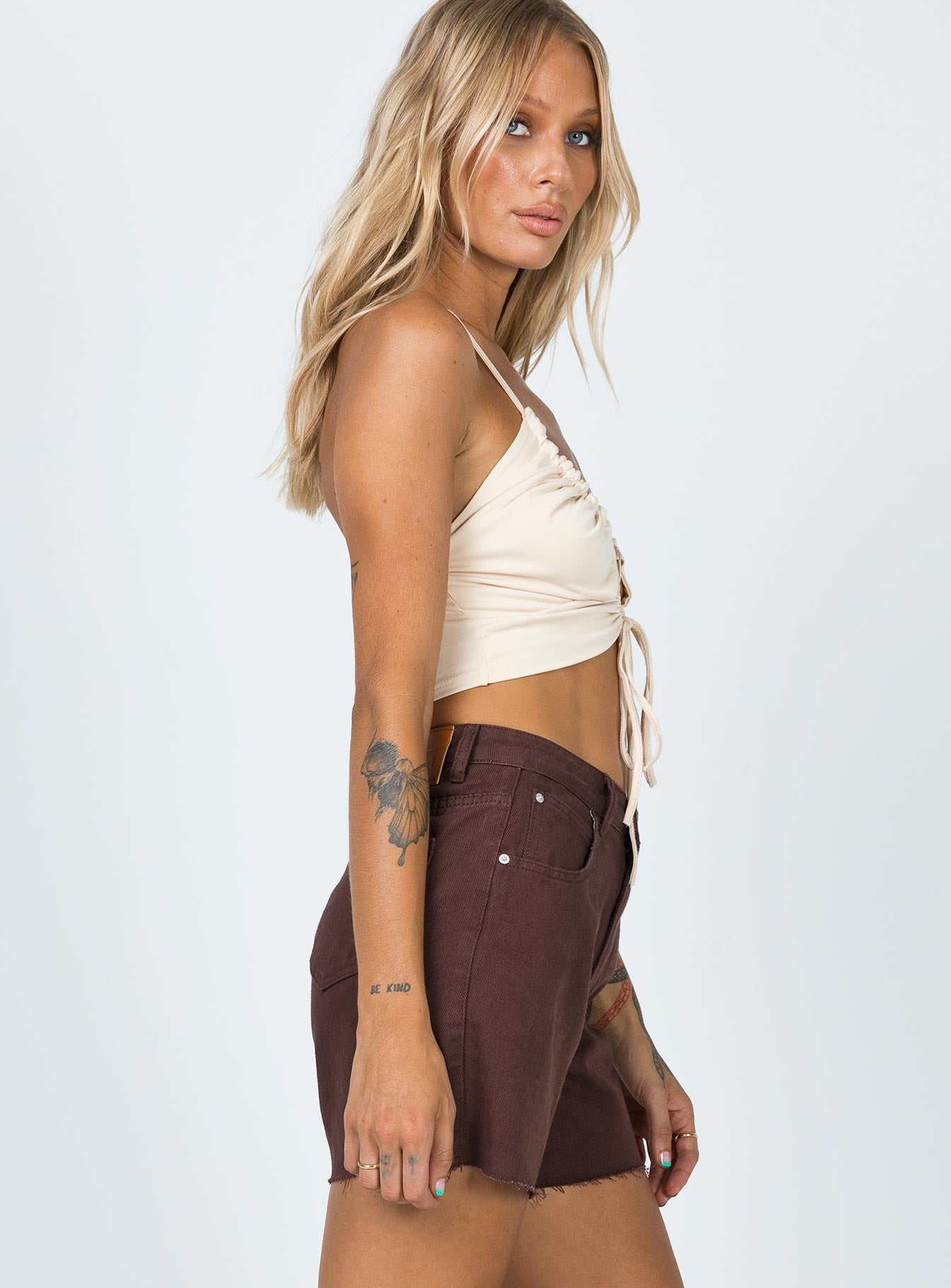The Swalla Shorts Brown Denim - Image 3
