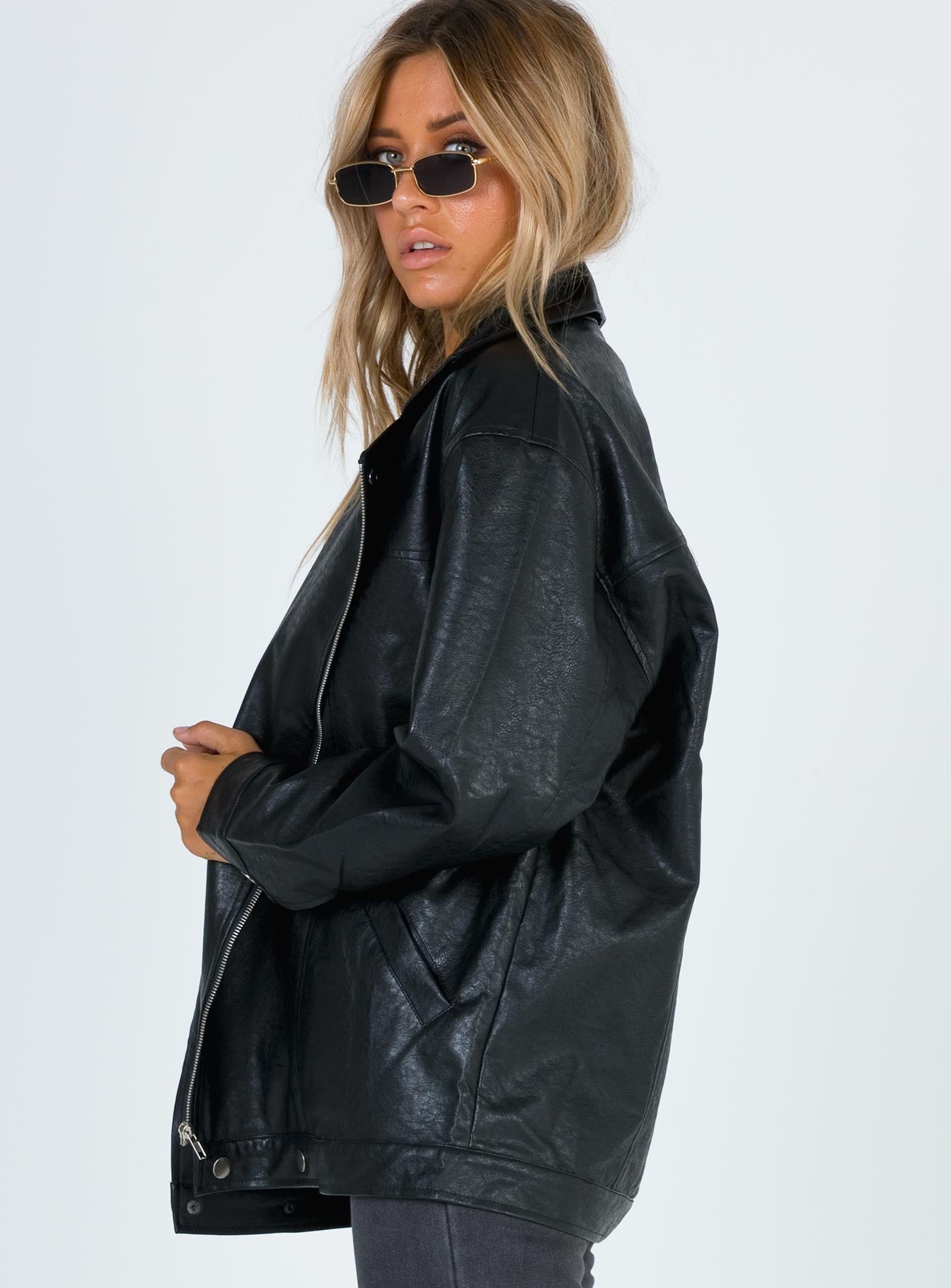 Next in Line Faux Leather Biker Jacket - Image 5